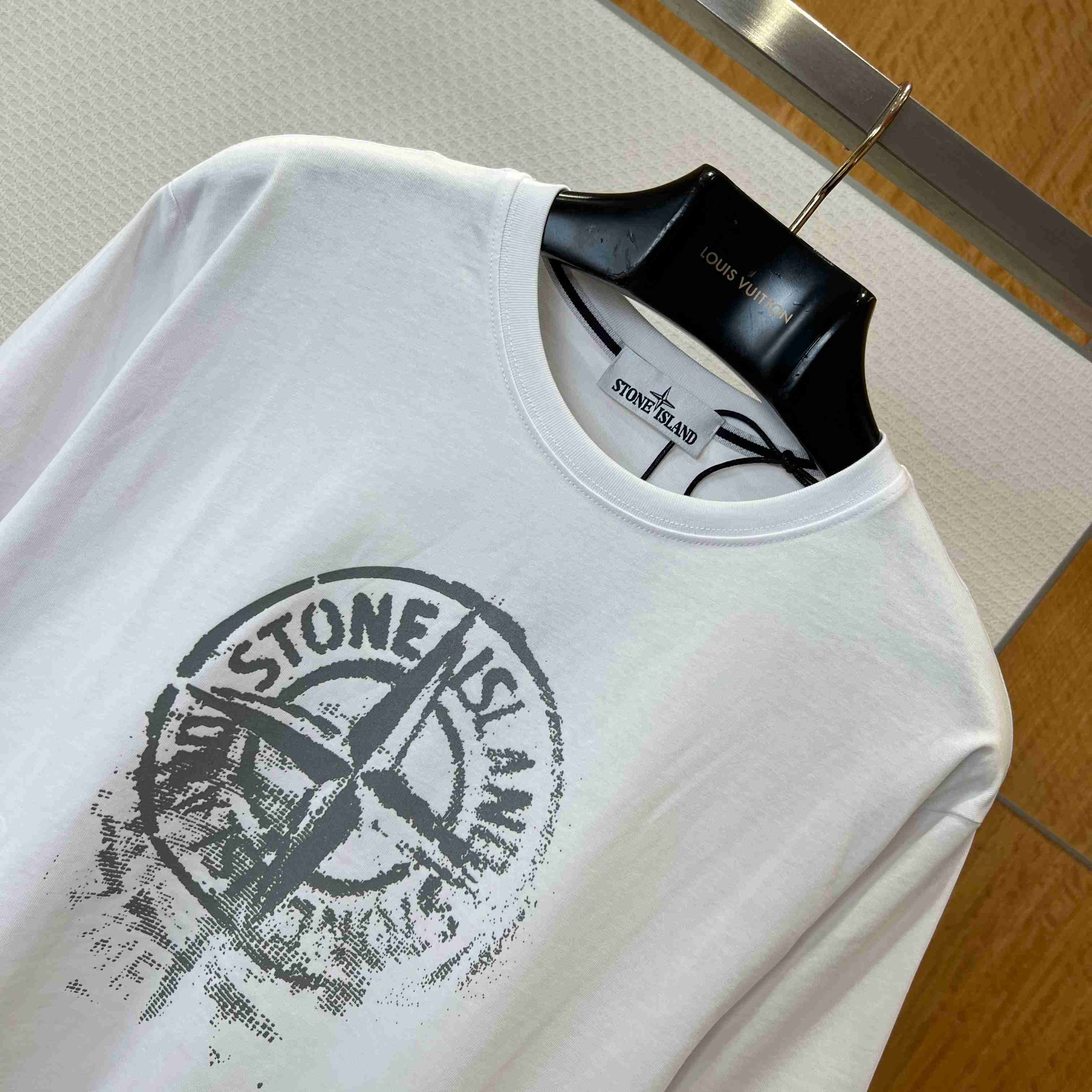 Stone Island Compass-Print Cotton T-shirt - FashionPlug