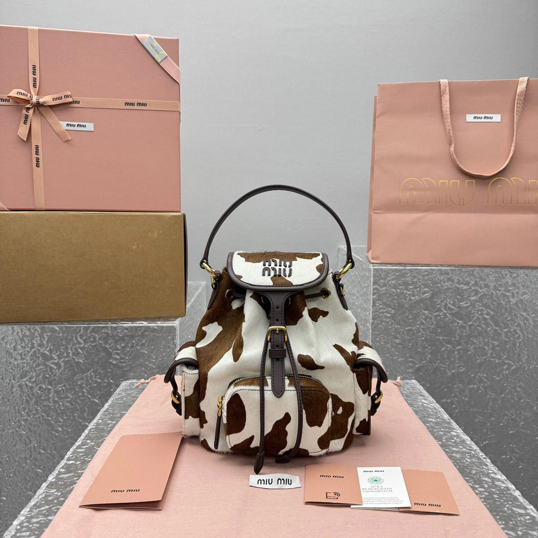 Miu Miu  Calf Hair Backpack - FashionPlug