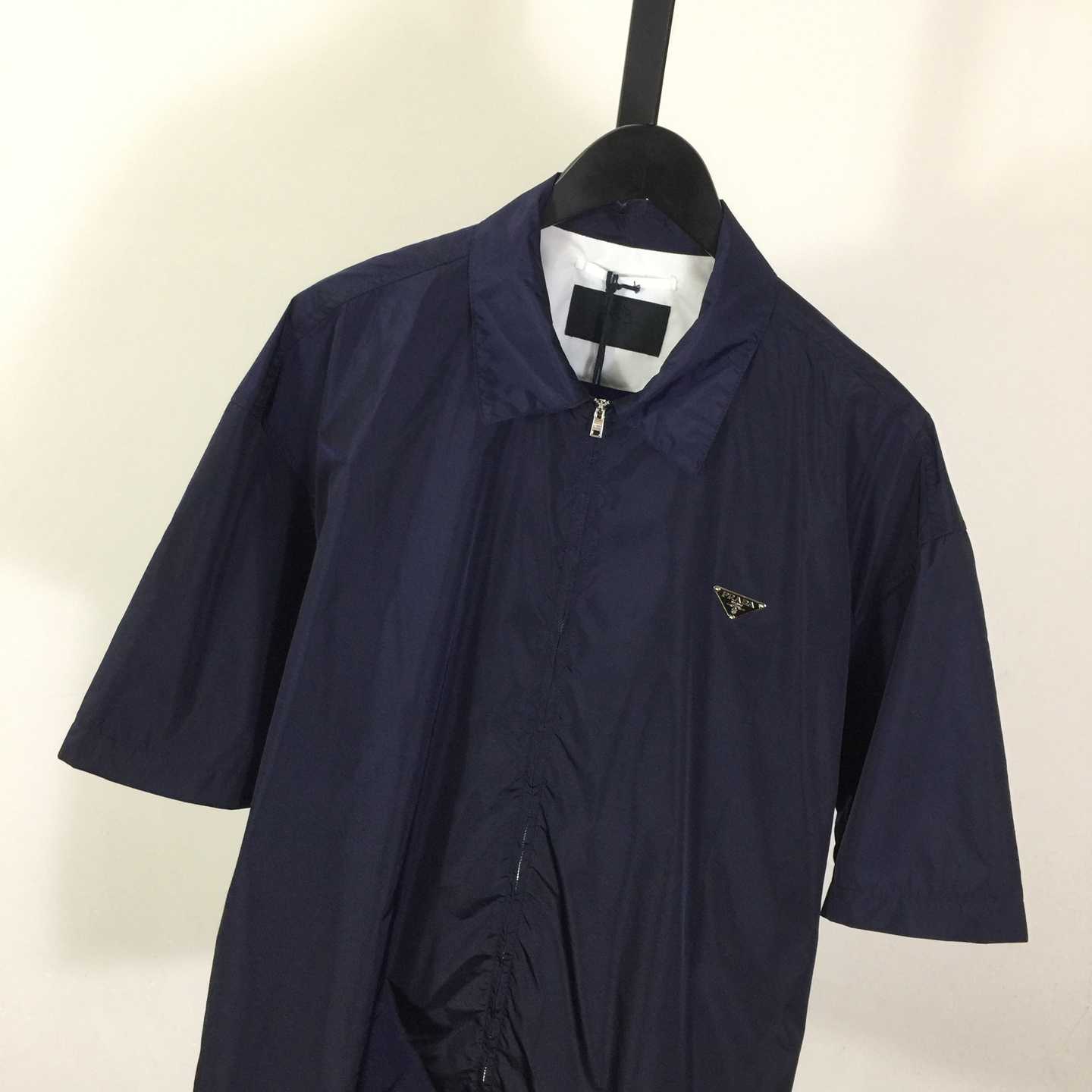Prada Short-sleeved Re-Nylon Zipper Shirt - FashionPlug