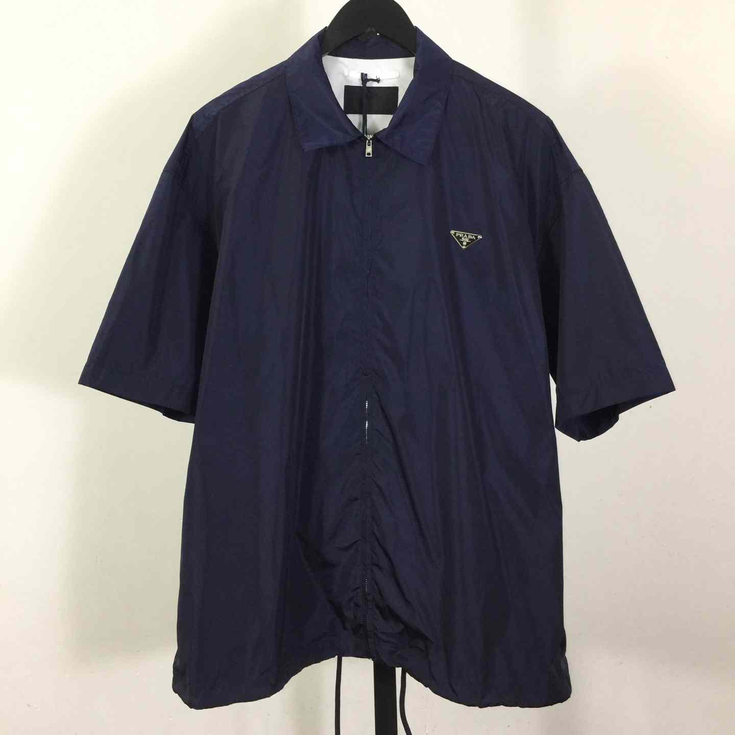 Prada Short-sleeved Re-Nylon Zipper Shirt - FashionPlug