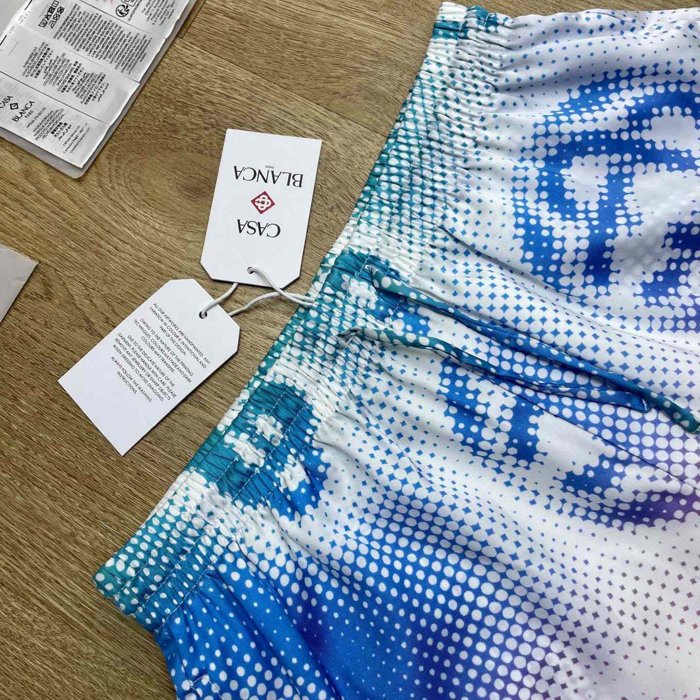 Casablanca Halftone Logo Silk Shorts  CA3578 - FashionPlug
