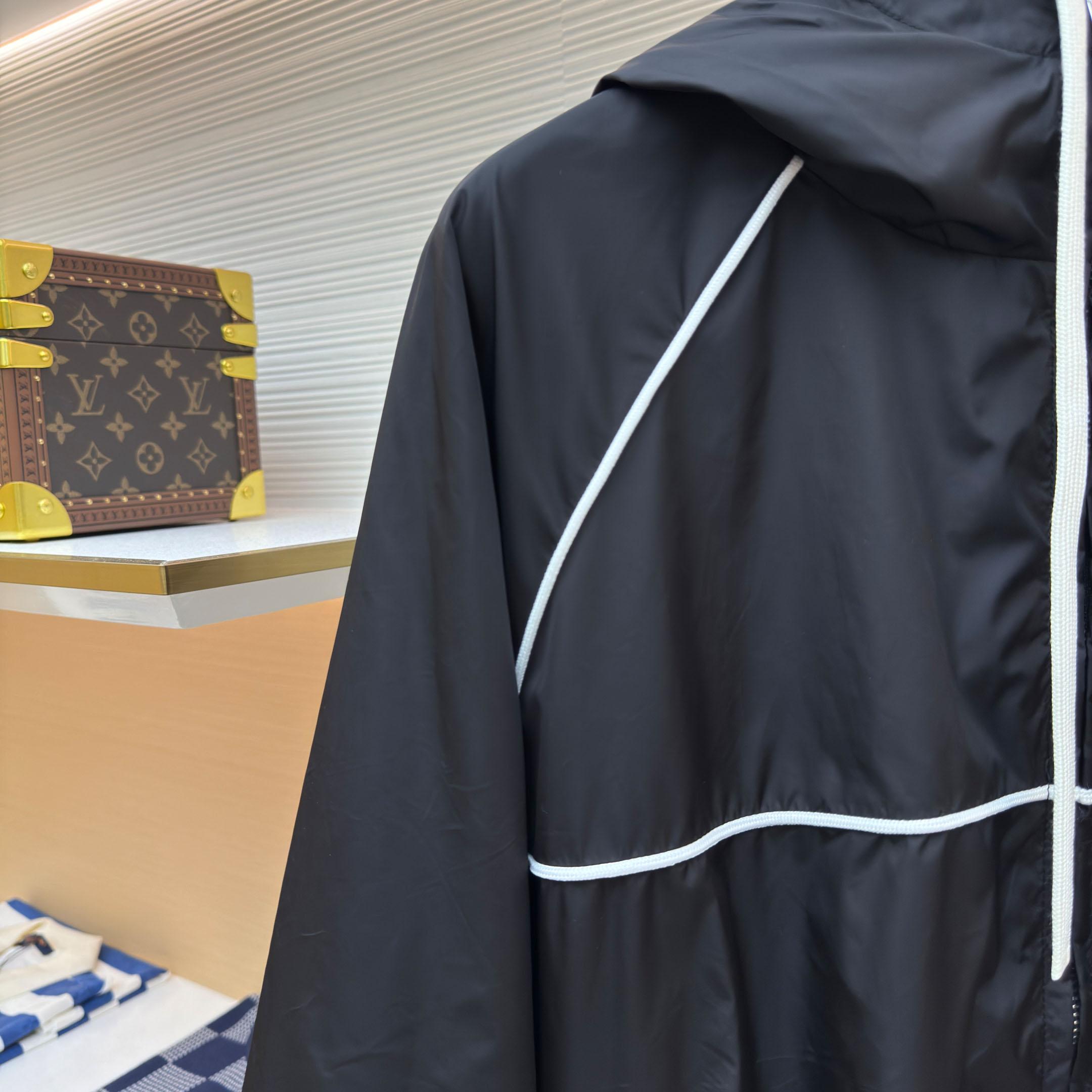 Miu Miu Black Technical Silk Zipper Jacket - FashionPlug