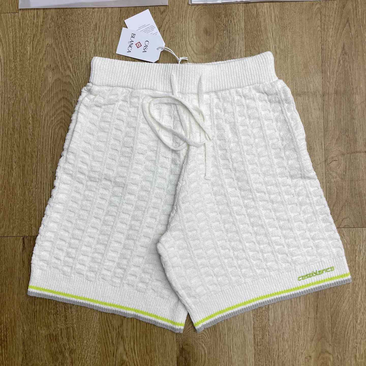Casablanca Tennis Boucle Shorts In White Z6044 - FashionPlug