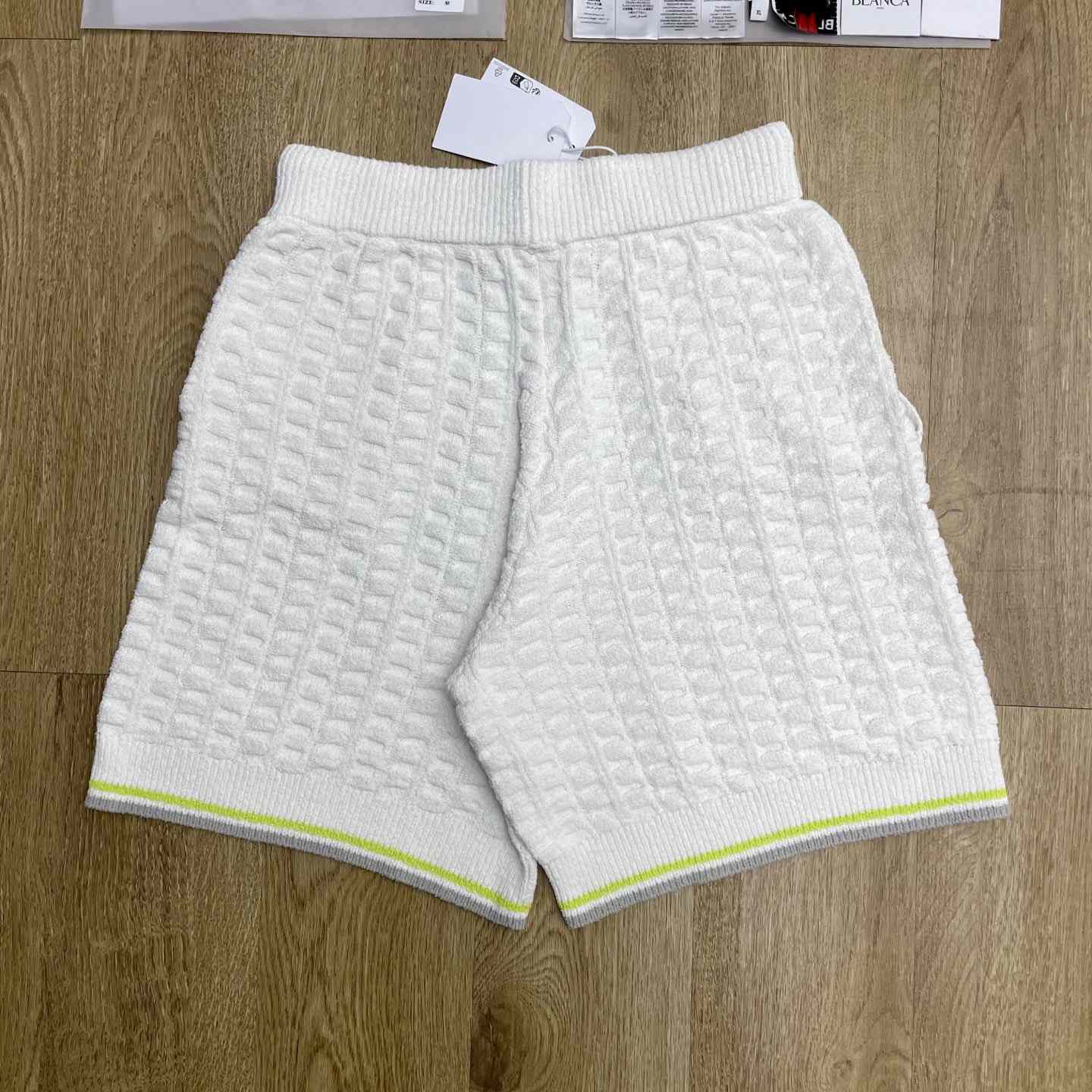 Casablanca Tennis Boucle Shorts In White Z6044 - FashionPlug