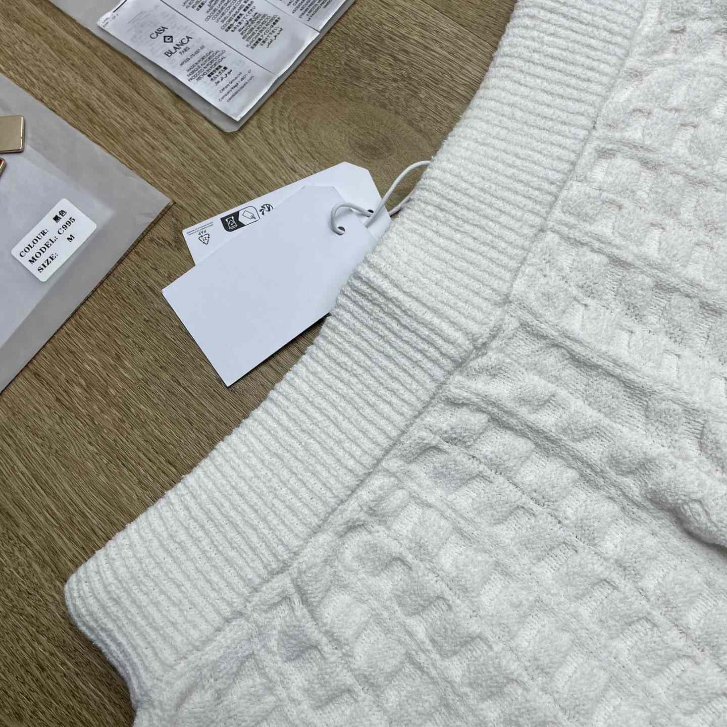 Casablanca Tennis Boucle Shorts In White Z6044 - FashionPlug