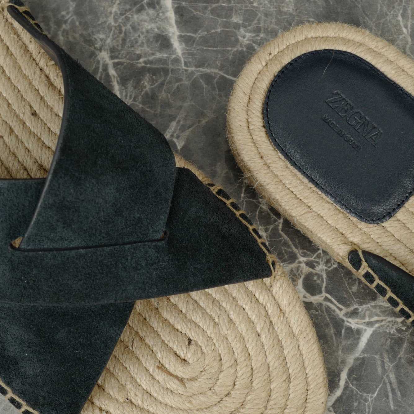 Zegna Crossover-Strap Suede Espadrilles - FashionPlug