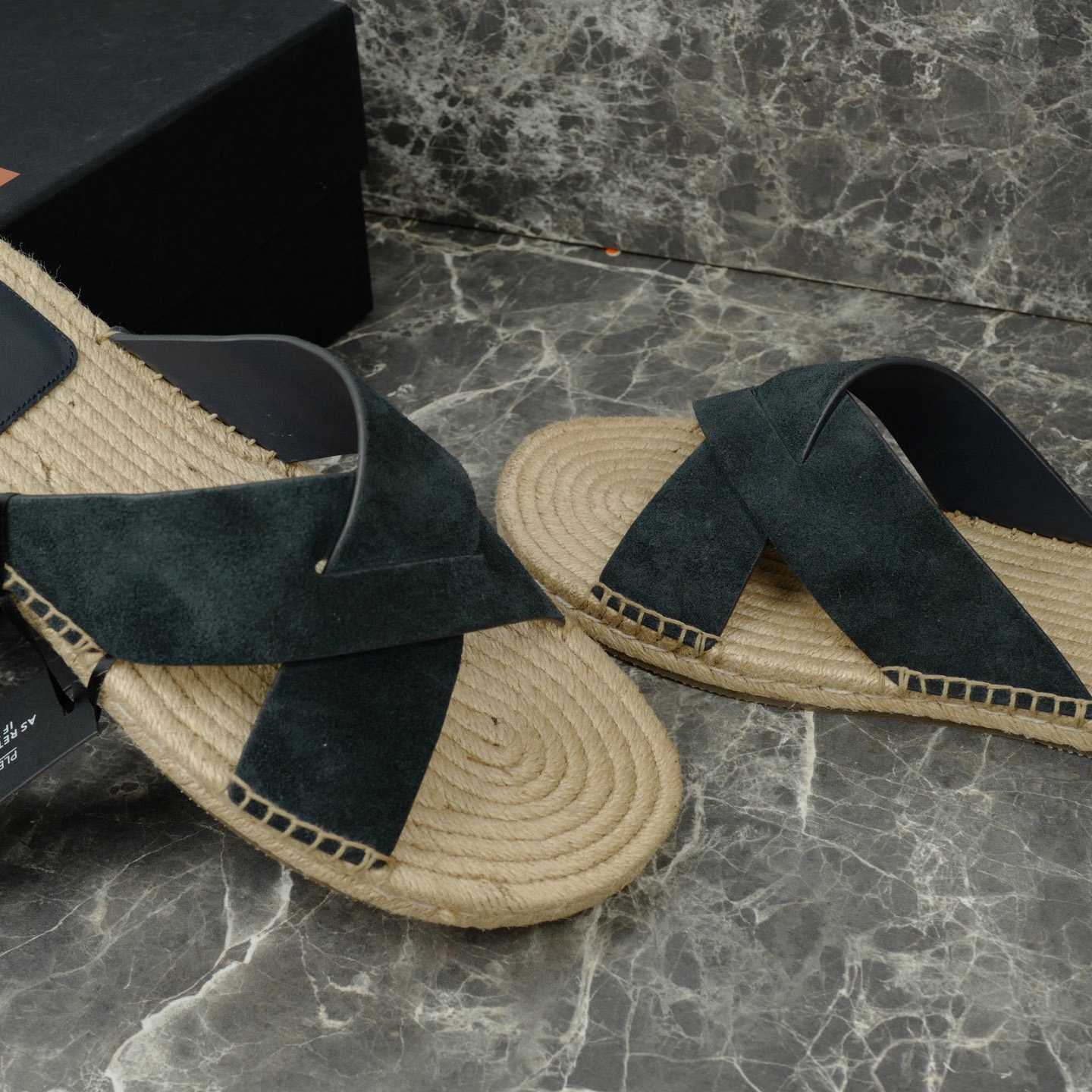 Zegna Crossover-Strap Suede Espadrilles - FashionPlug