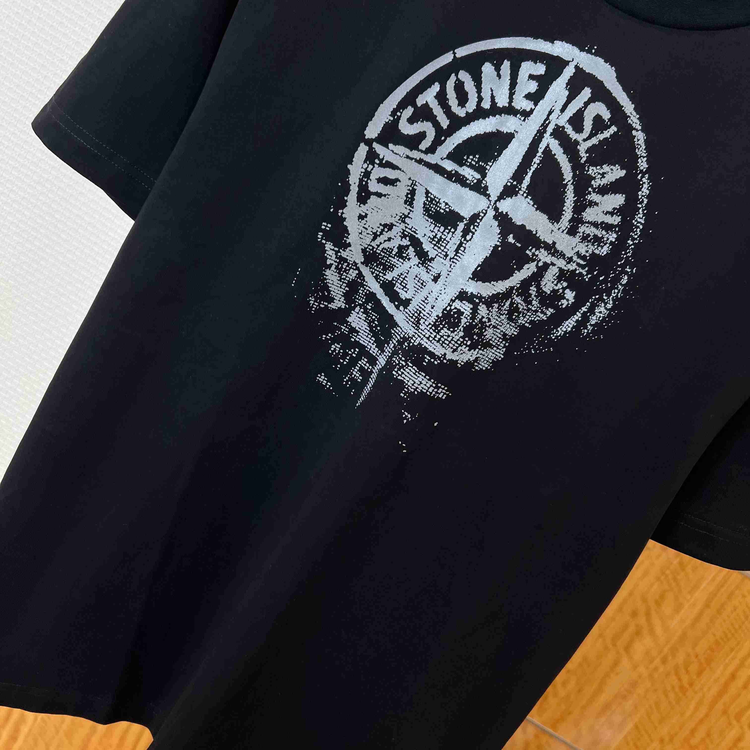 Stone Island Compass-Print Cotton T-shirt - FashionPlug