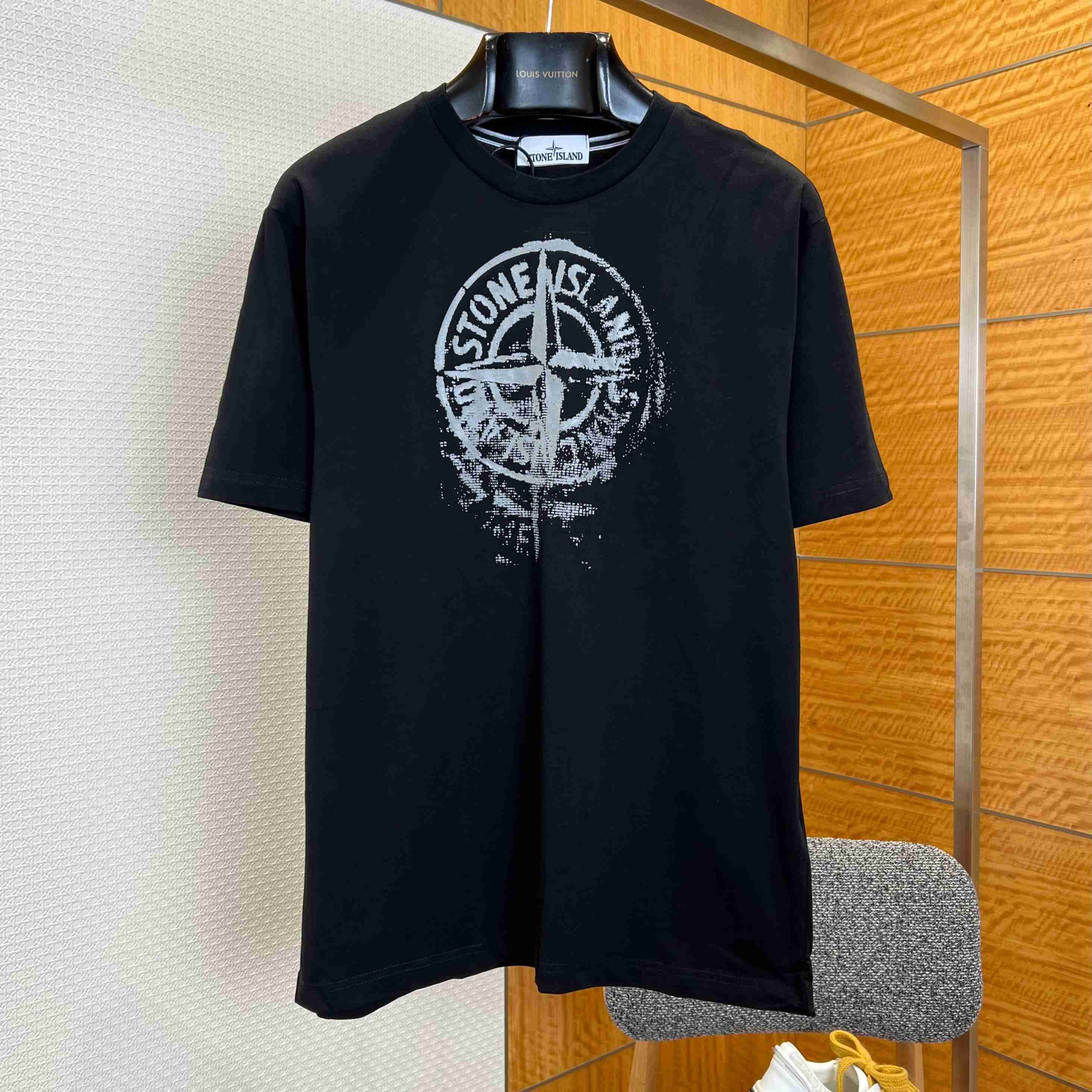 Stone Island Compass-Print Cotton T-shirt - FashionPlug