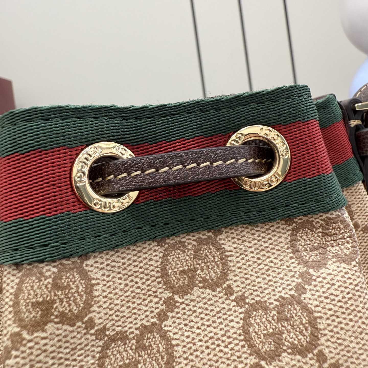 Gucci Mini Bucket Bag With Web - FashionPlug