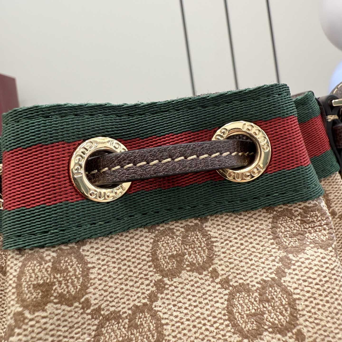 Gucci Mini Bucket Bag With Web - FashionPlug