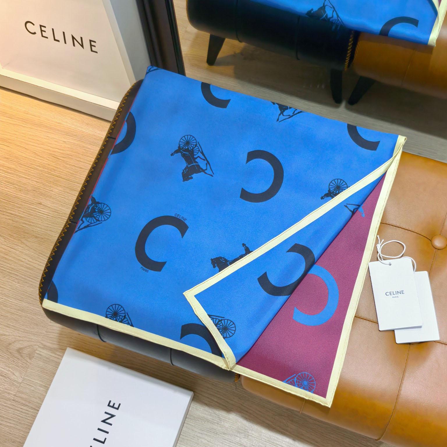 Celine  Square In Silk Twill - FashionPlug