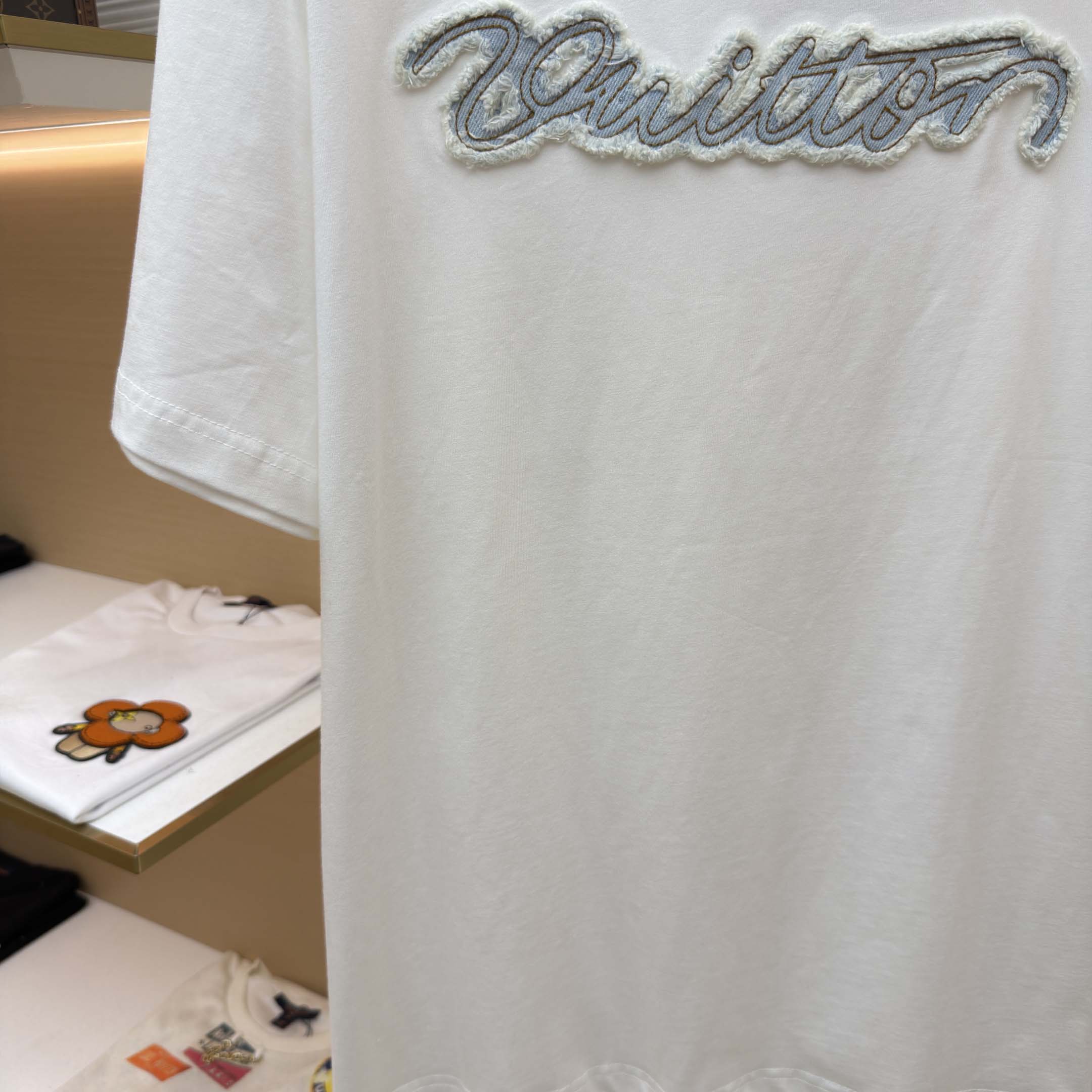Louis Vuitton Denim Signature T-Shirt    - FashionPlug