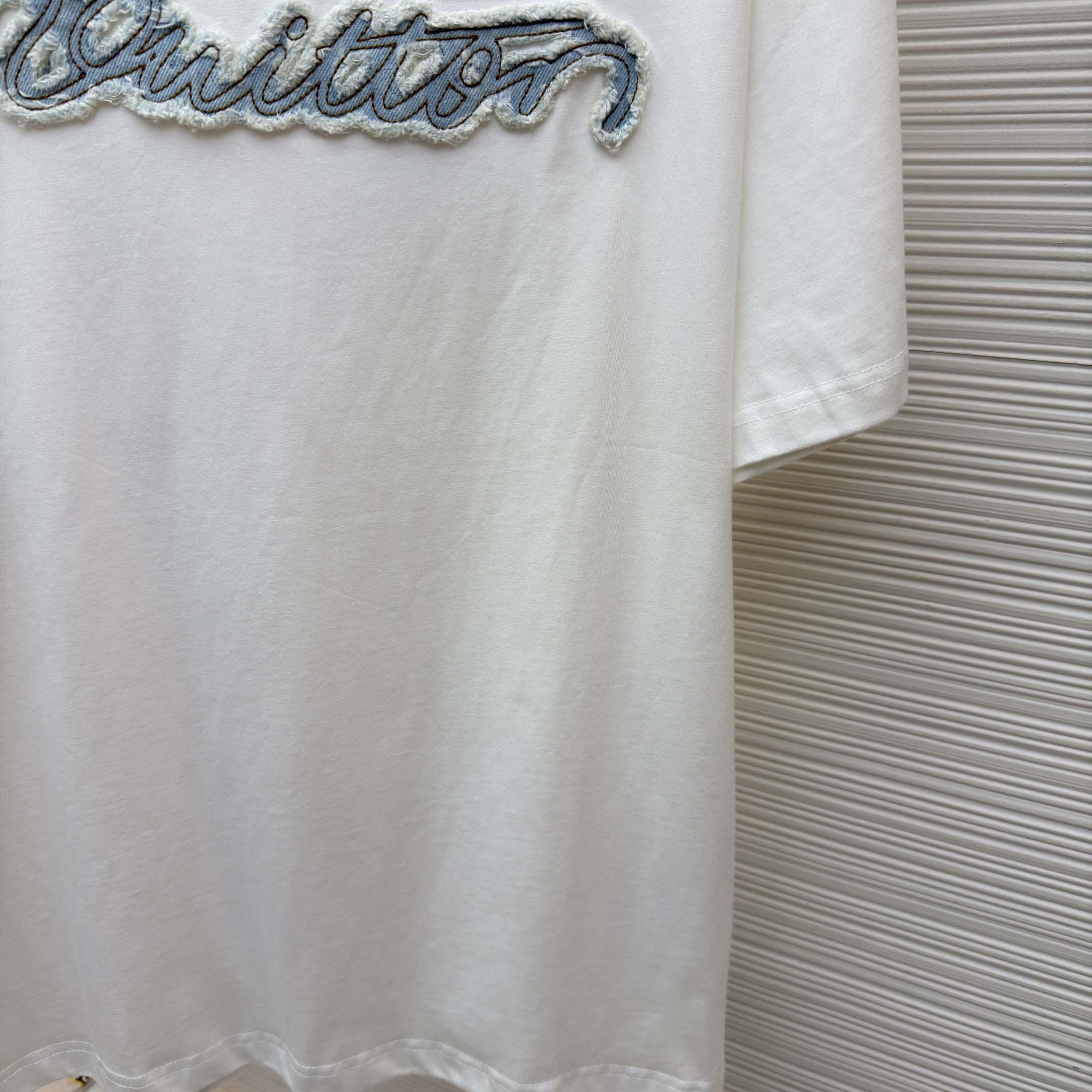 Louis Vuitton Denim Signature T-Shirt    - FashionPlug