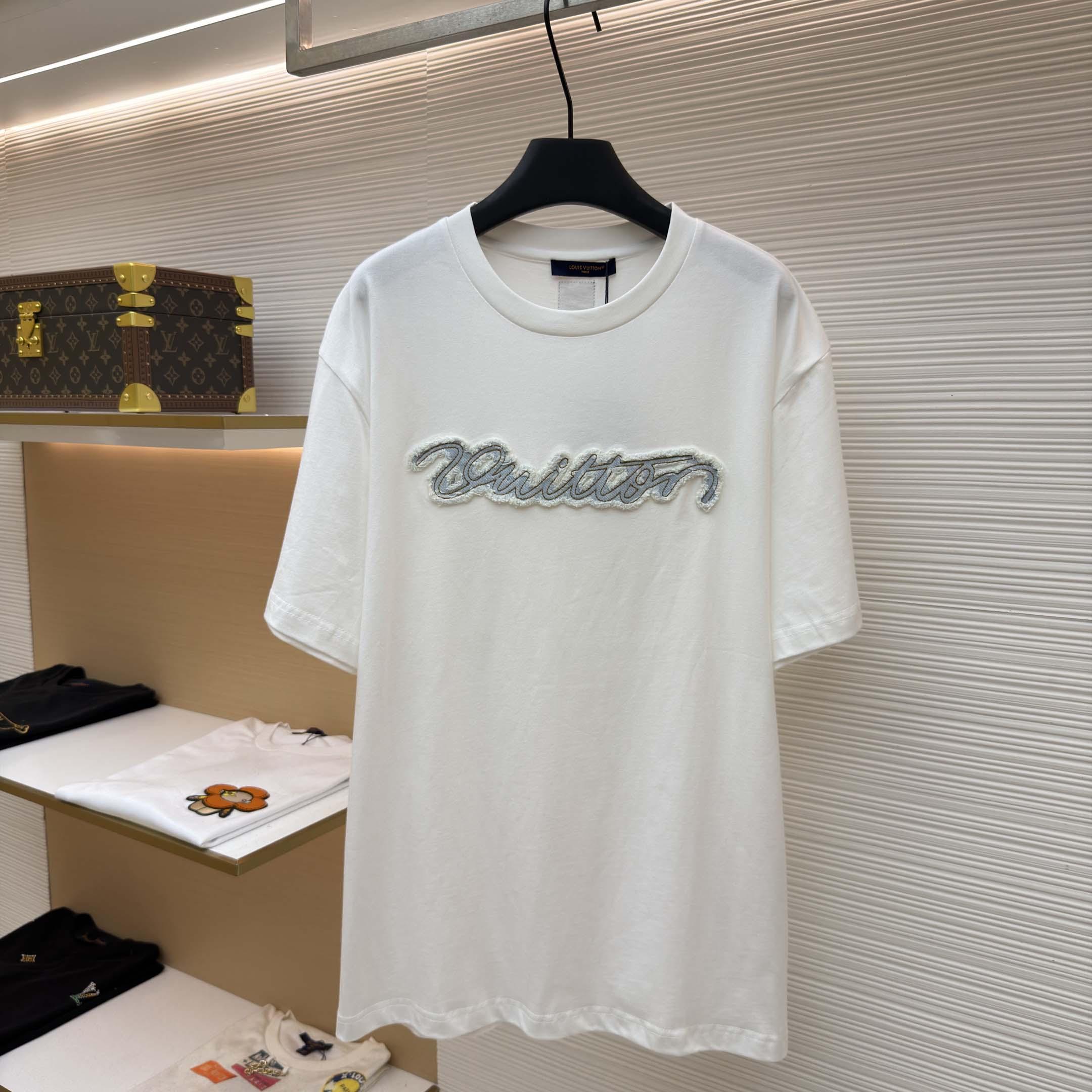 Louis Vuitton Denim Signature T-Shirt    - FashionPlug