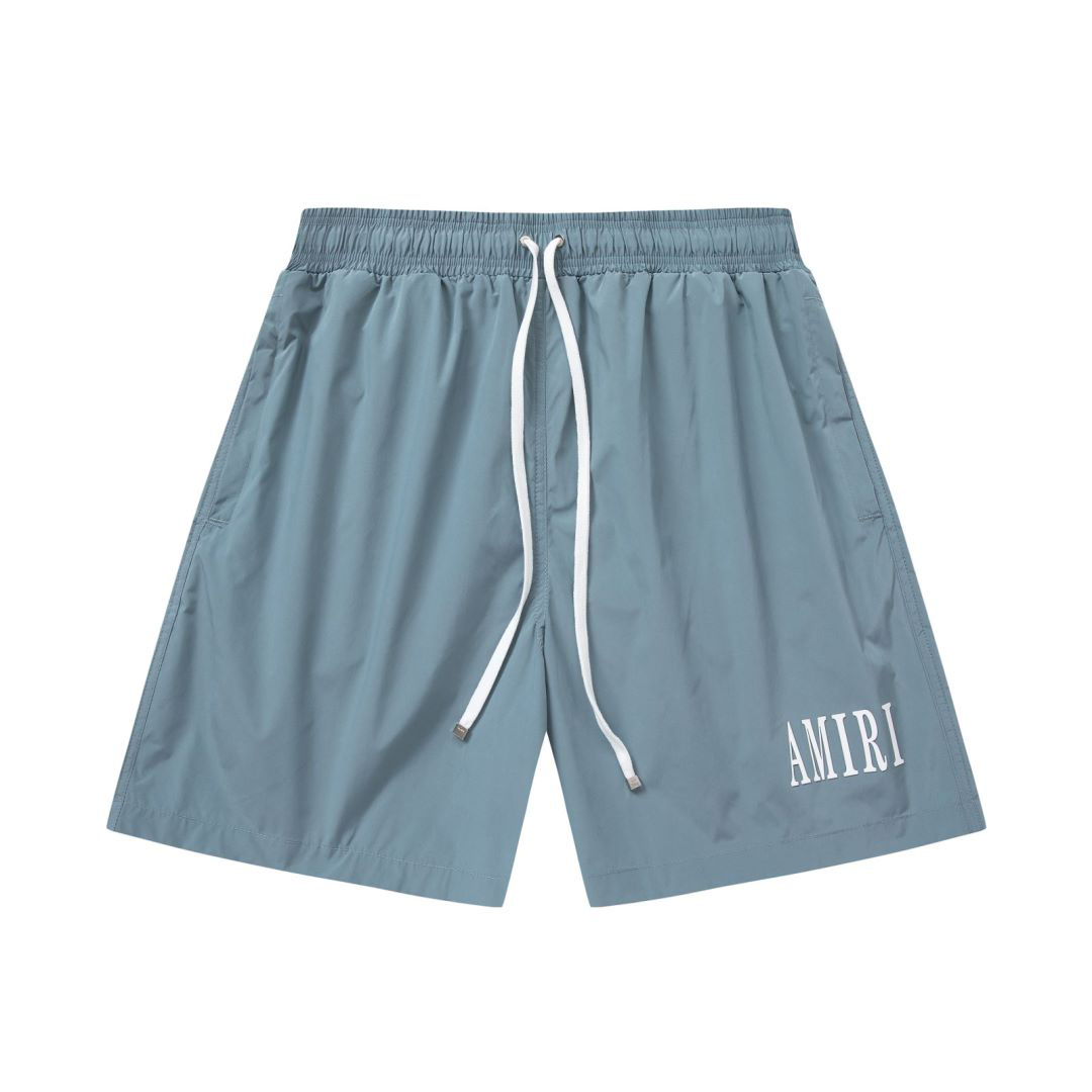 Amiri Core Logo Swim Shorts Dusty Blue - FashionPlug