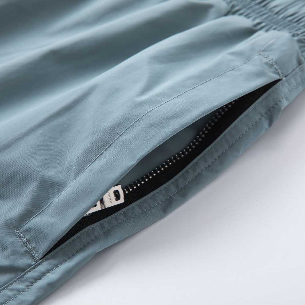 Amiri Core Logo Swim Shorts Dusty Blue - FashionPlug
