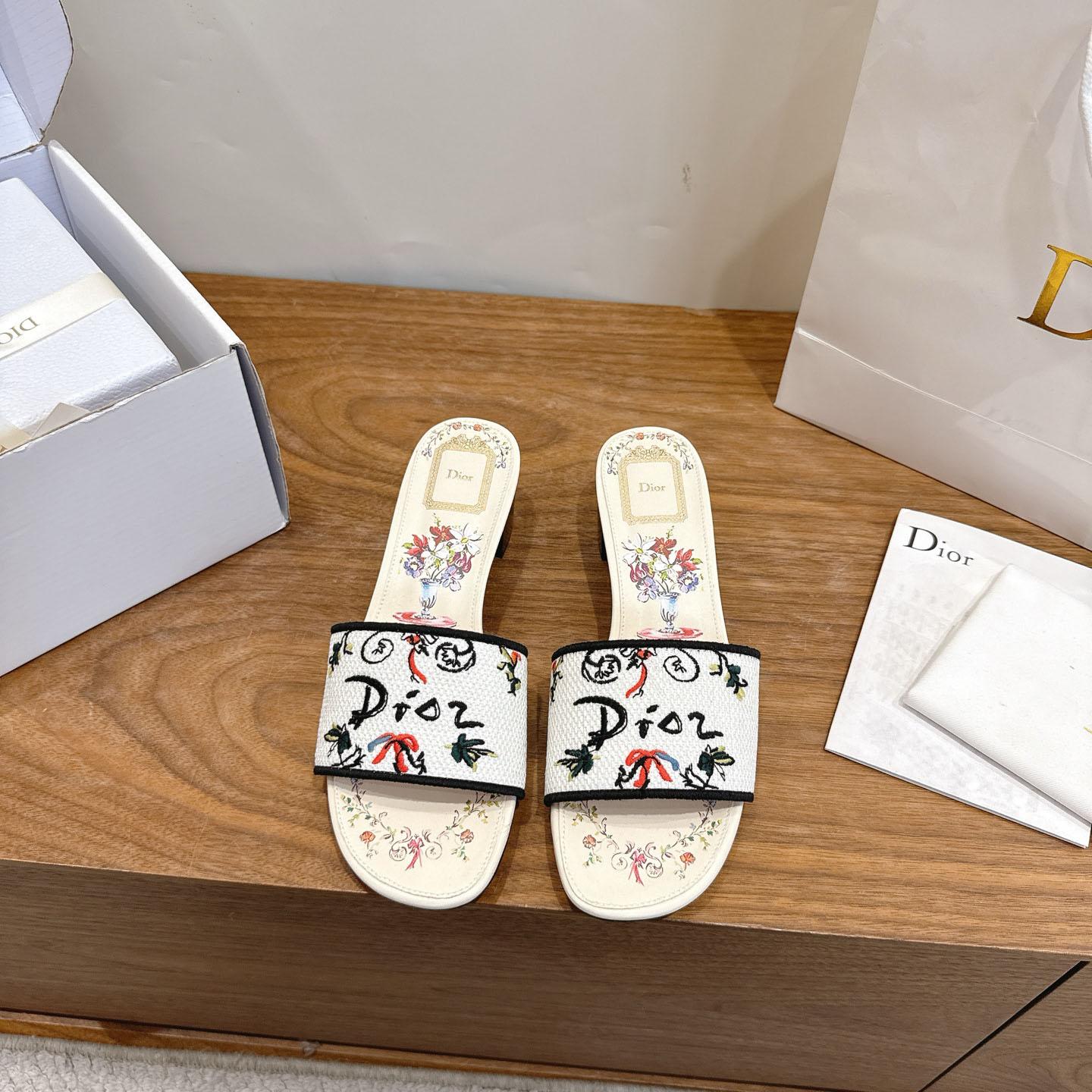 Dior Dioriviera Dway Heeled Slide - FashionPlug