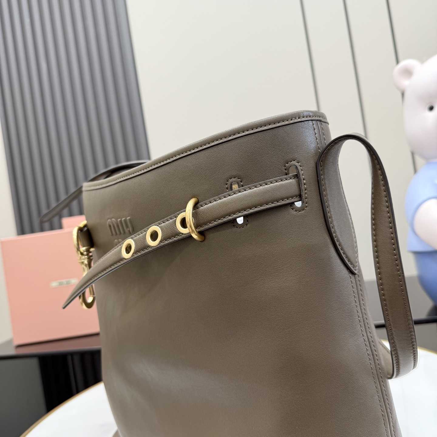 Miu Miu Aventure Nappa Leather Bucket Bag - FashionPlug