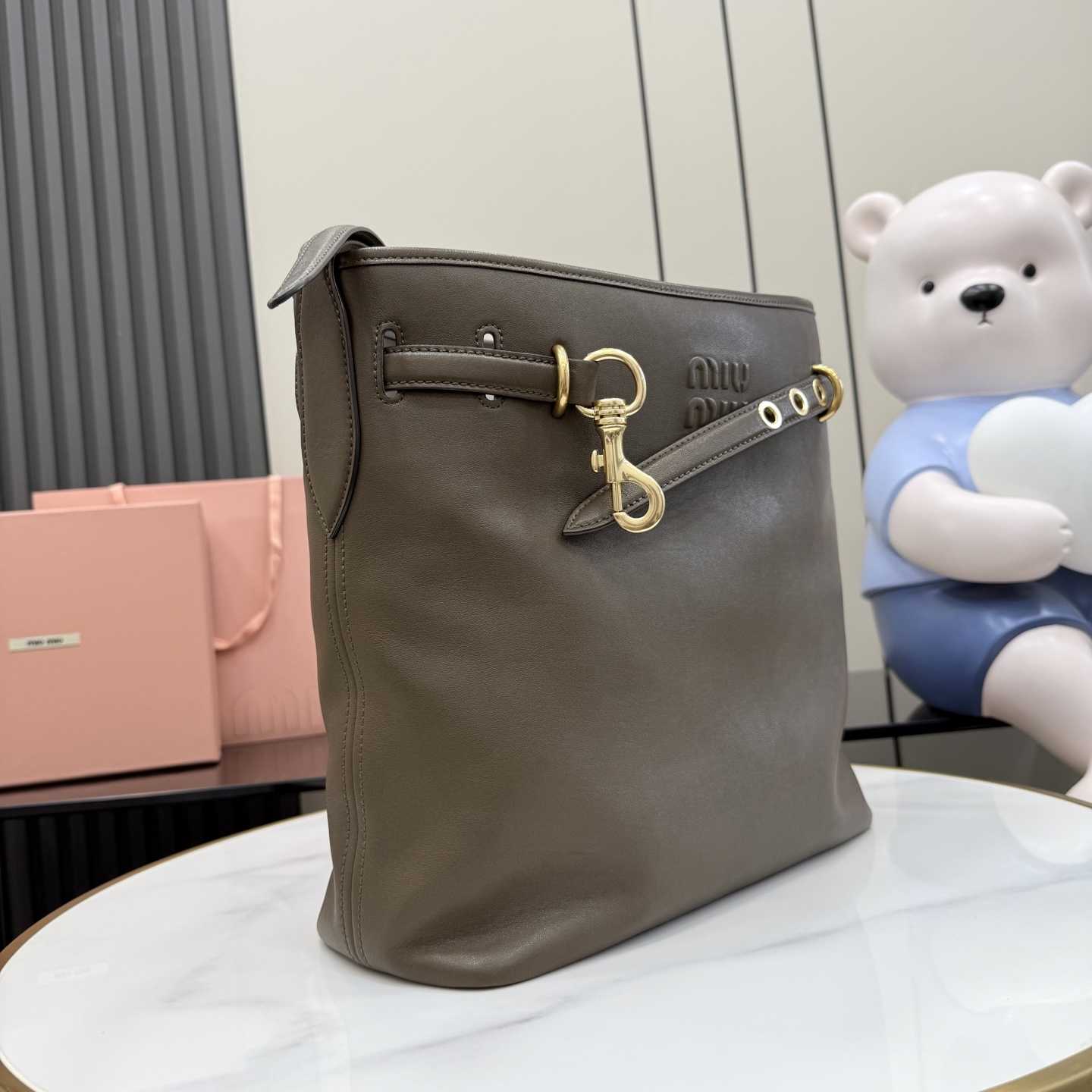 Miu Miu Aventure Nappa Leather Bucket Bag - FashionPlug