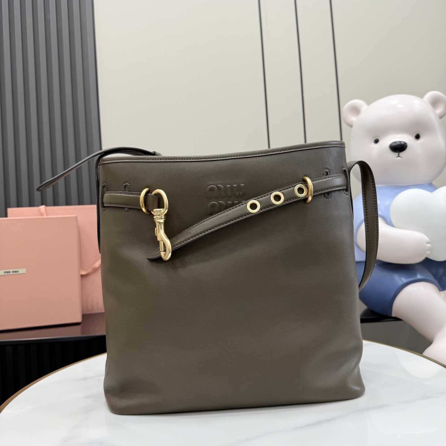Miu Miu Aventure Nappa Leather Bucket Bag - FashionPlug