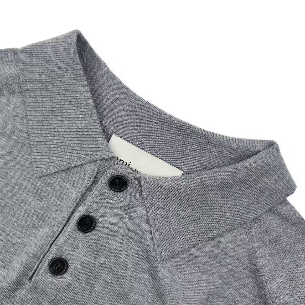 AMI Paris Ami De Coeur Knitted Polo - FashionPlug