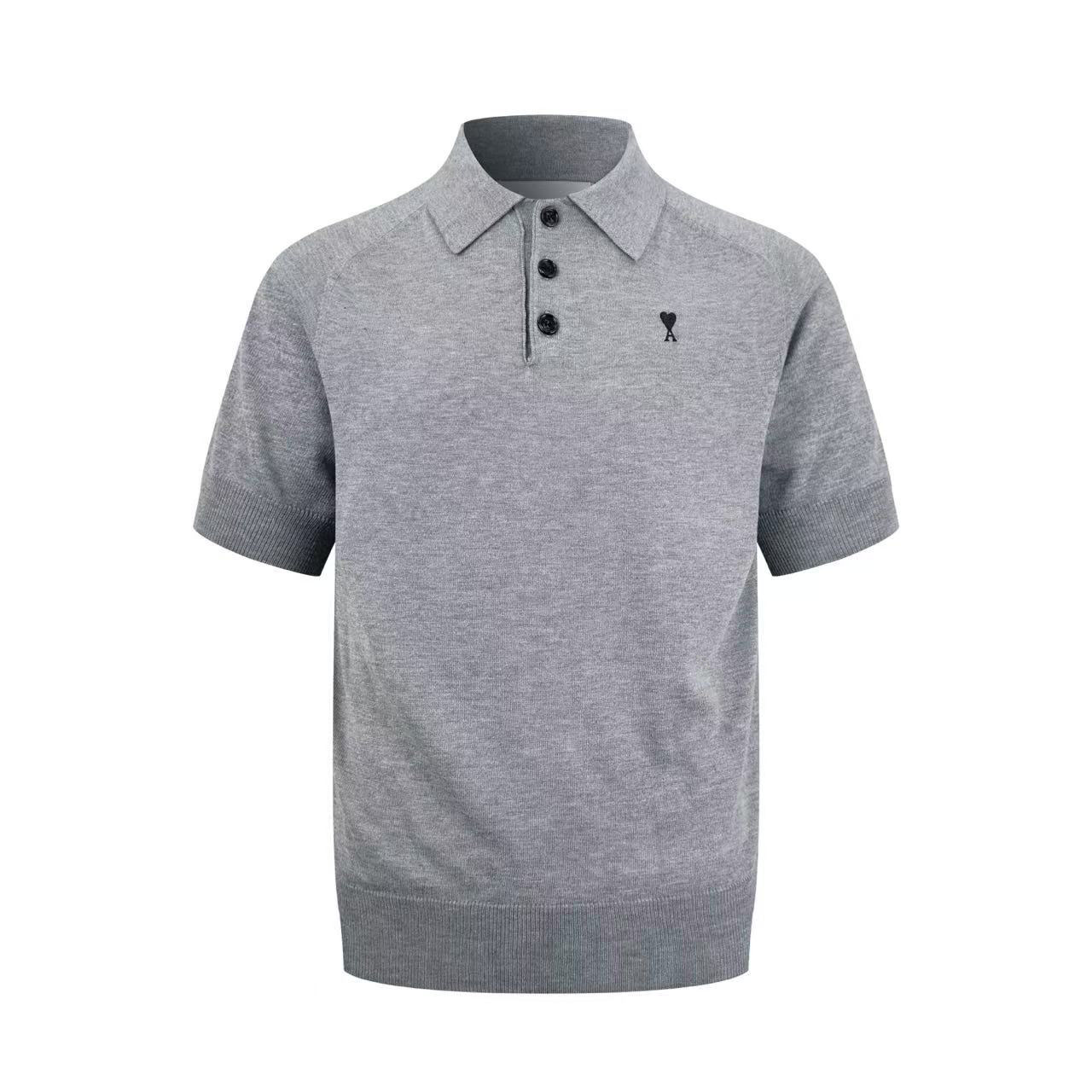 AMI Paris Ami De Coeur Knitted Polo - FashionPlug