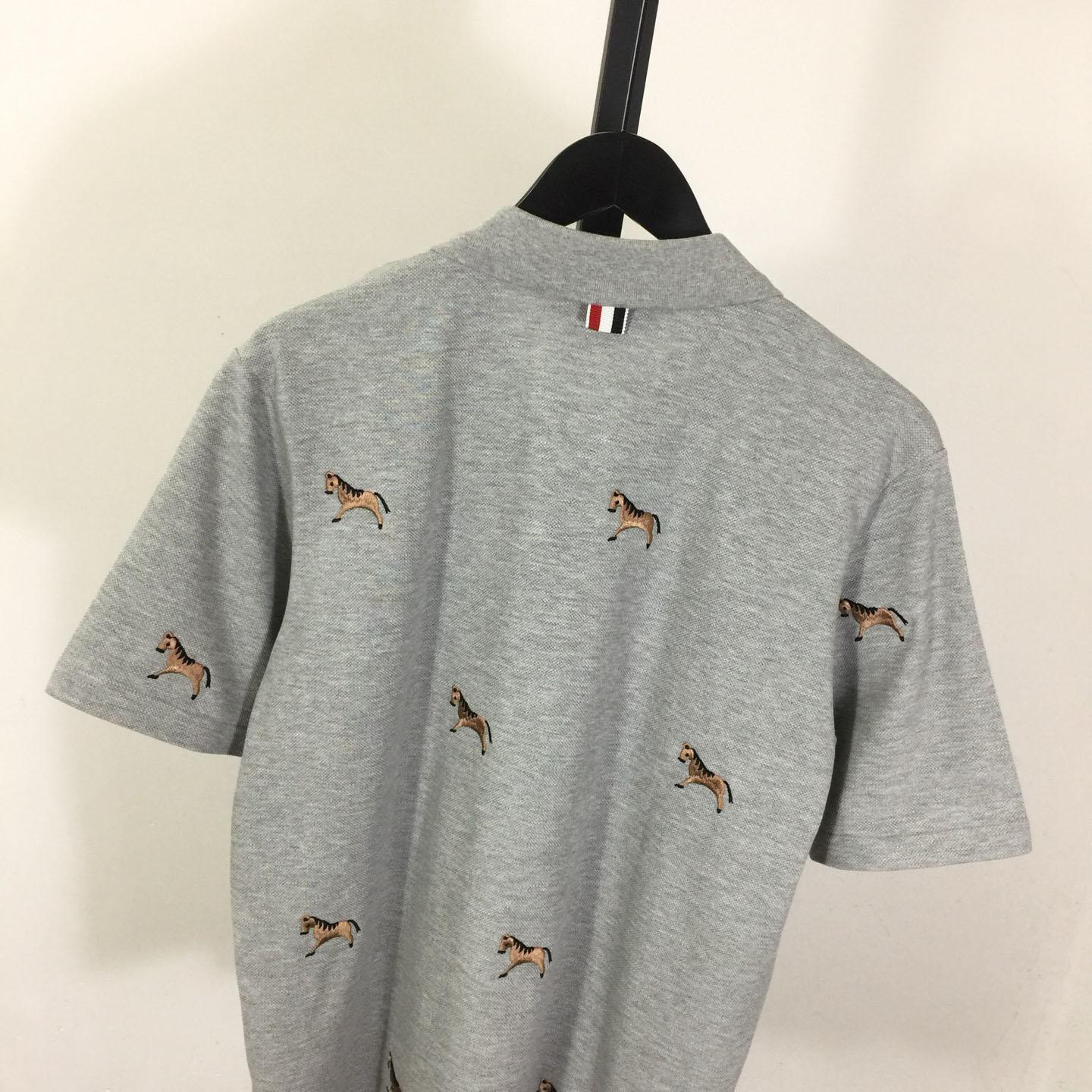 Thom Browne Lunar New Year Pique Horse Embroidery Polo - FashionPlug