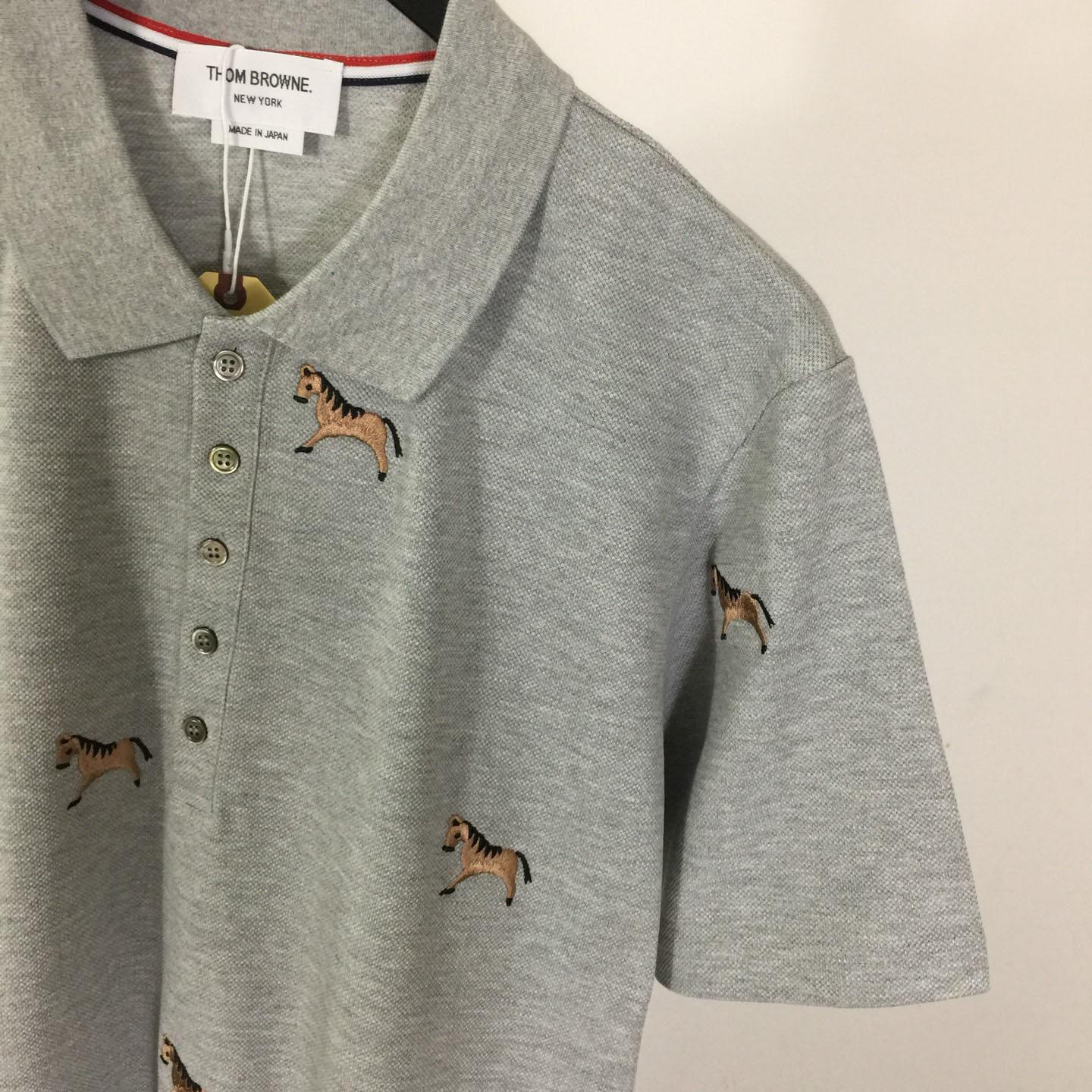 Thom Browne Lunar New Year Pique Horse Embroidery Polo - FashionPlug