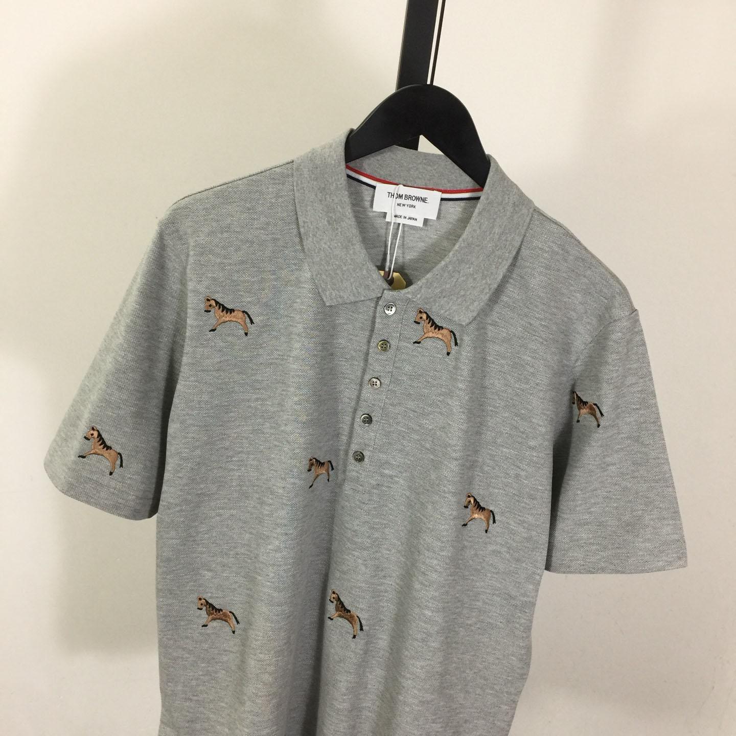 Thom Browne Lunar New Year Pique Horse Embroidery Polo - FashionPlug
