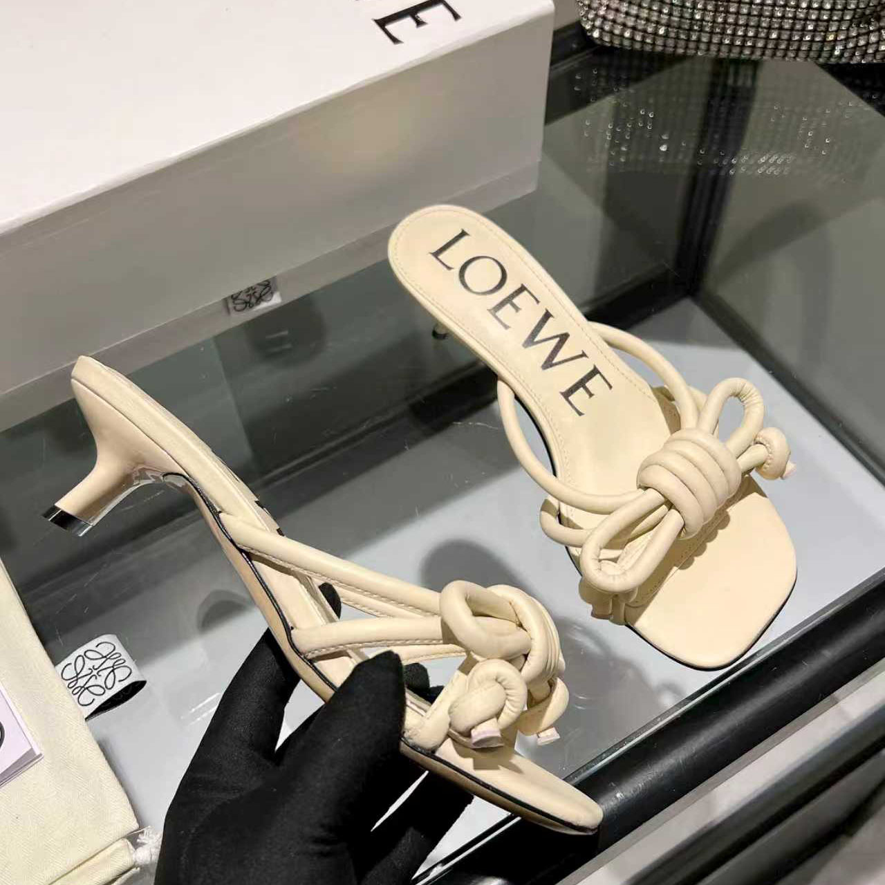 Loewe Flamenco Knot Sandal In Lambskin - FashionPlug
