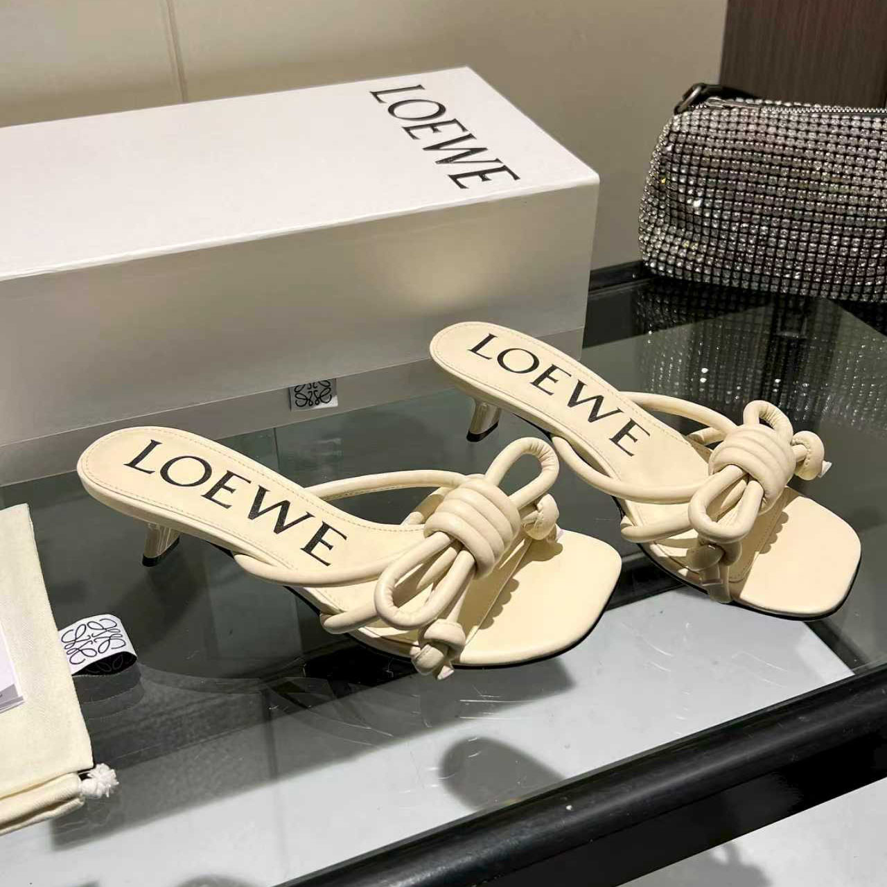 Loewe Flamenco Knot Sandal In Lambskin - FashionPlug