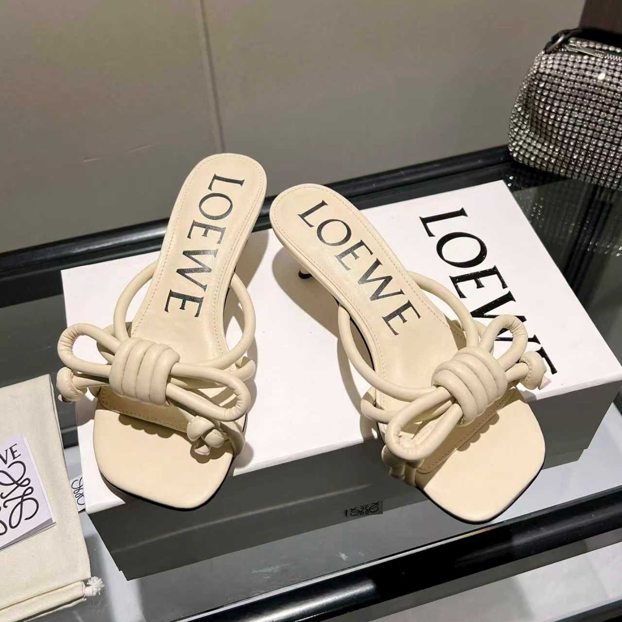 Loewe Flamenco Knot Sandal In Lambskin - FashionPlug