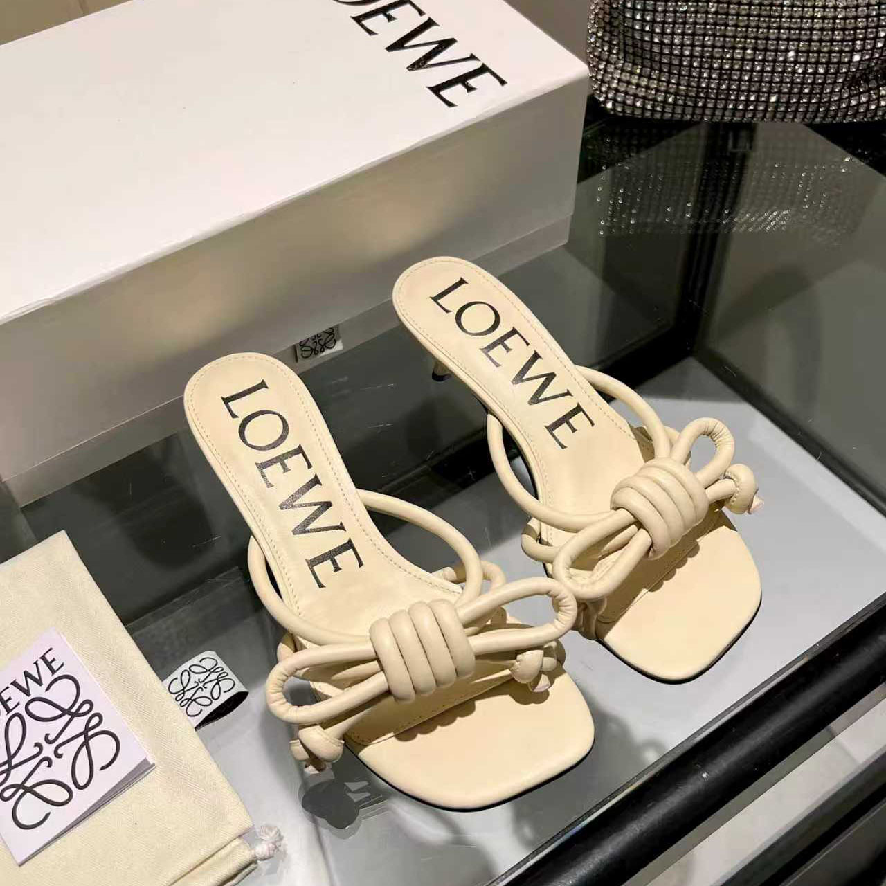 Loewe Flamenco Knot Sandal In Lambskin - FashionPlug