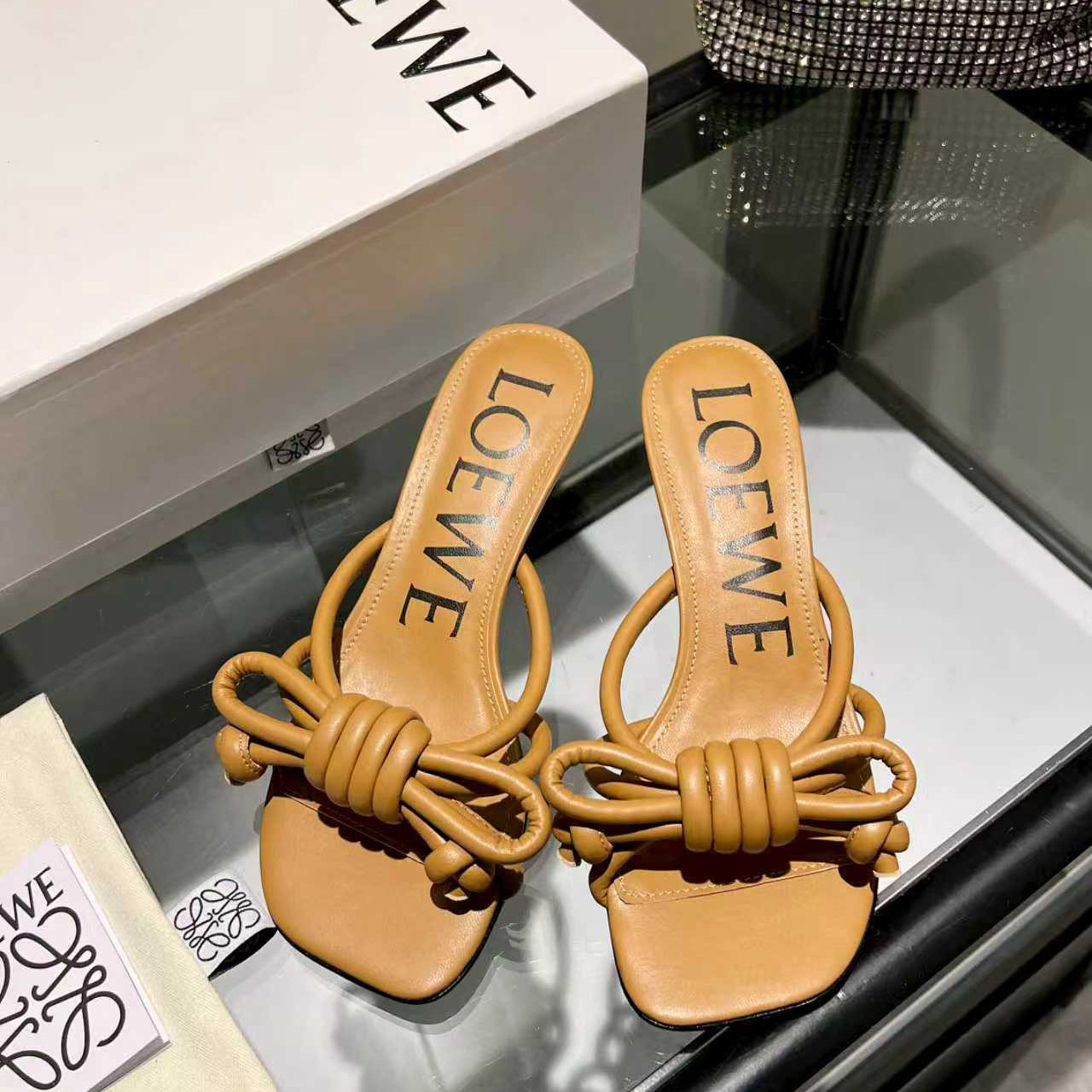 Loewe Flamenco Knot Sandal In Lambskin - FashionPlug