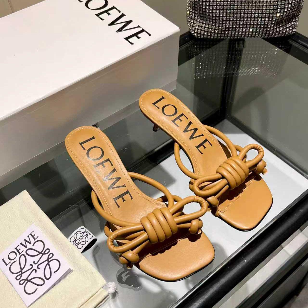 Loewe Flamenco Knot Sandal In Lambskin - FashionPlug