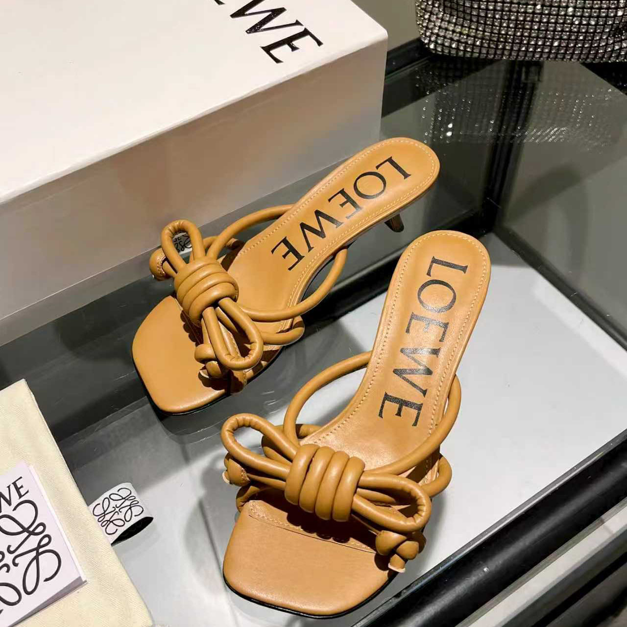 Loewe Flamenco Knot Sandal In Lambskin - FashionPlug
