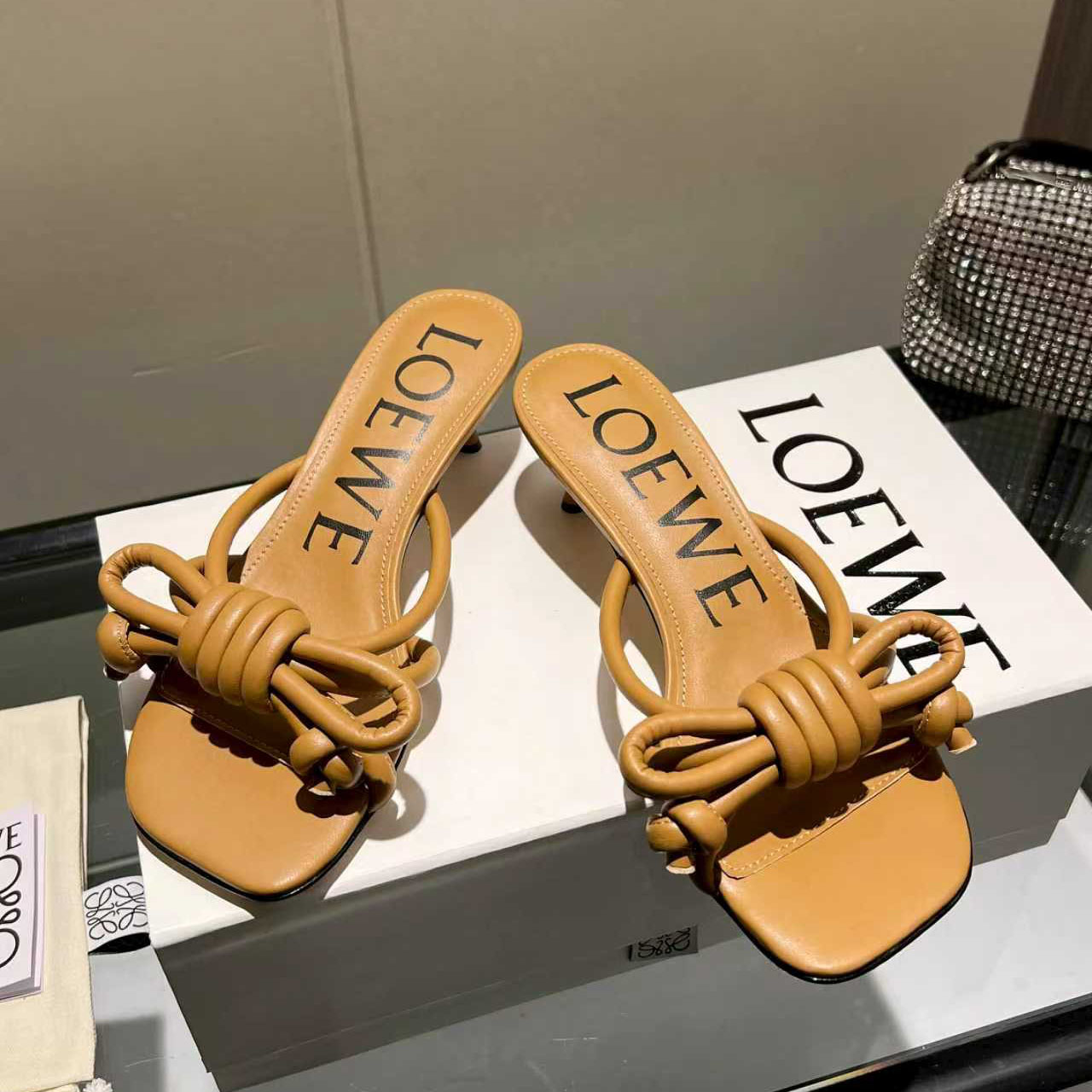 Loewe Flamenco Knot Sandal In Lambskin - FashionPlug