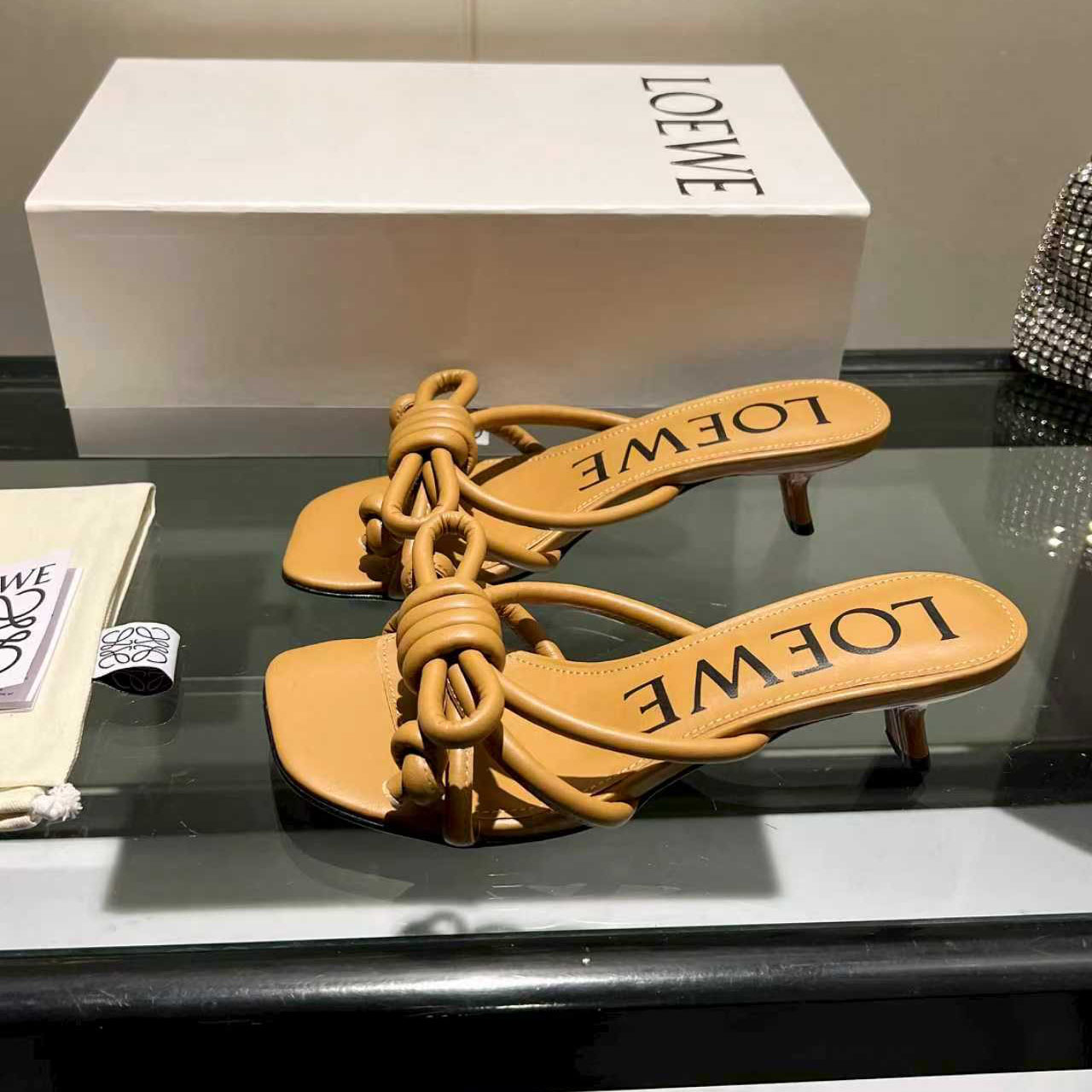 Loewe Flamenco Knot Sandal In Lambskin - FashionPlug