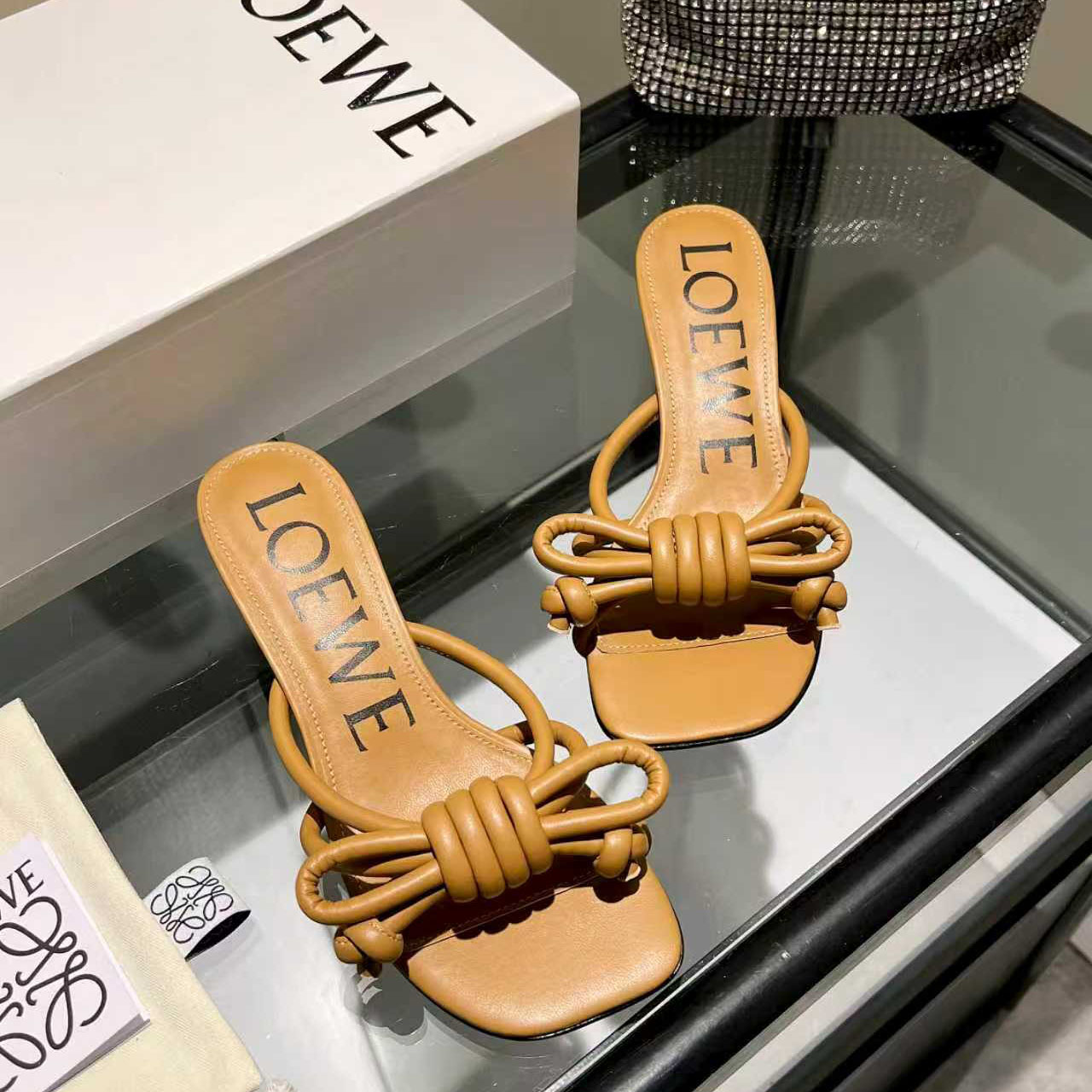 Loewe Flamenco Knot Sandal In Lambskin - FashionPlug