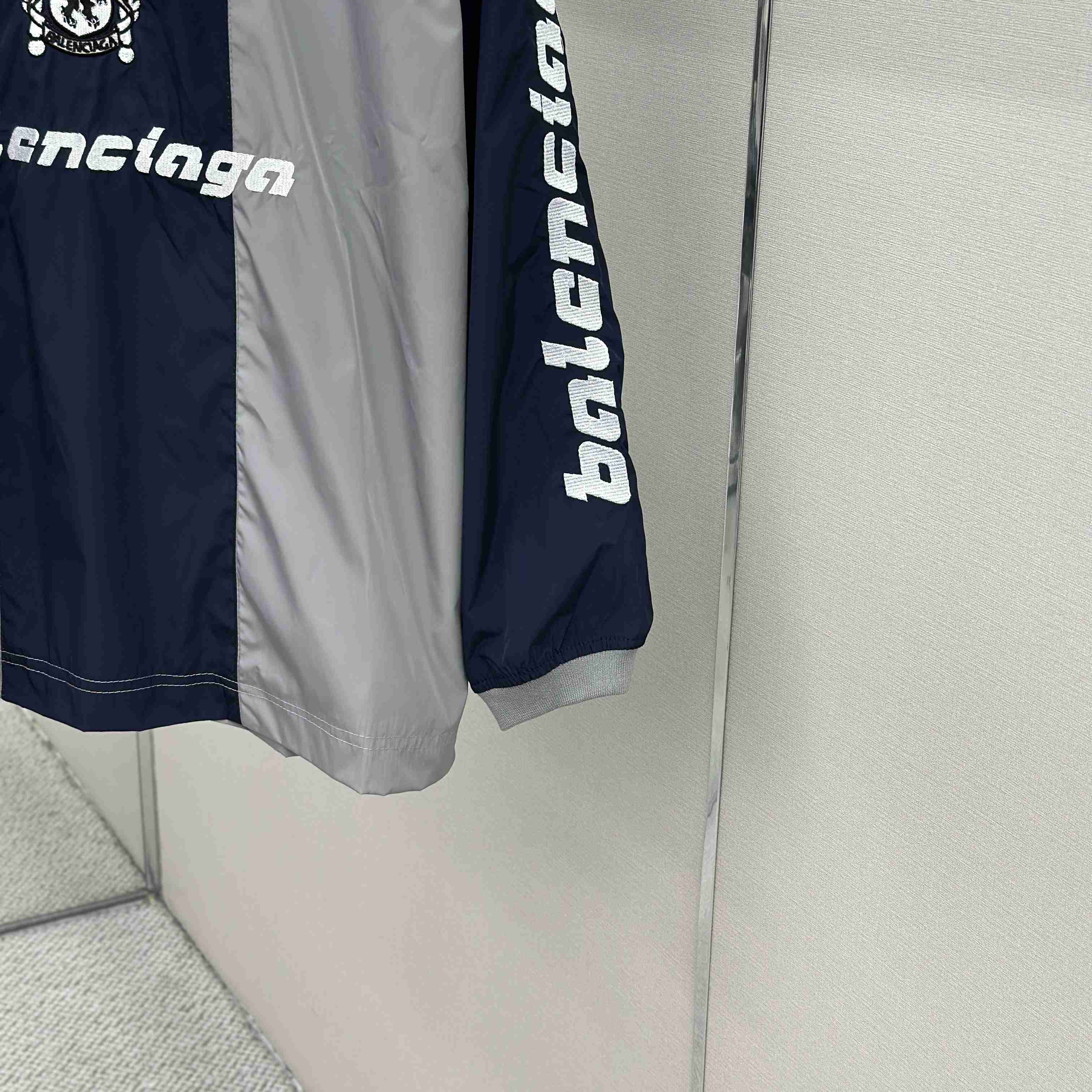 Balenciaga Outerwear Long Sleeve Top In Marine Blue - FashionPlug