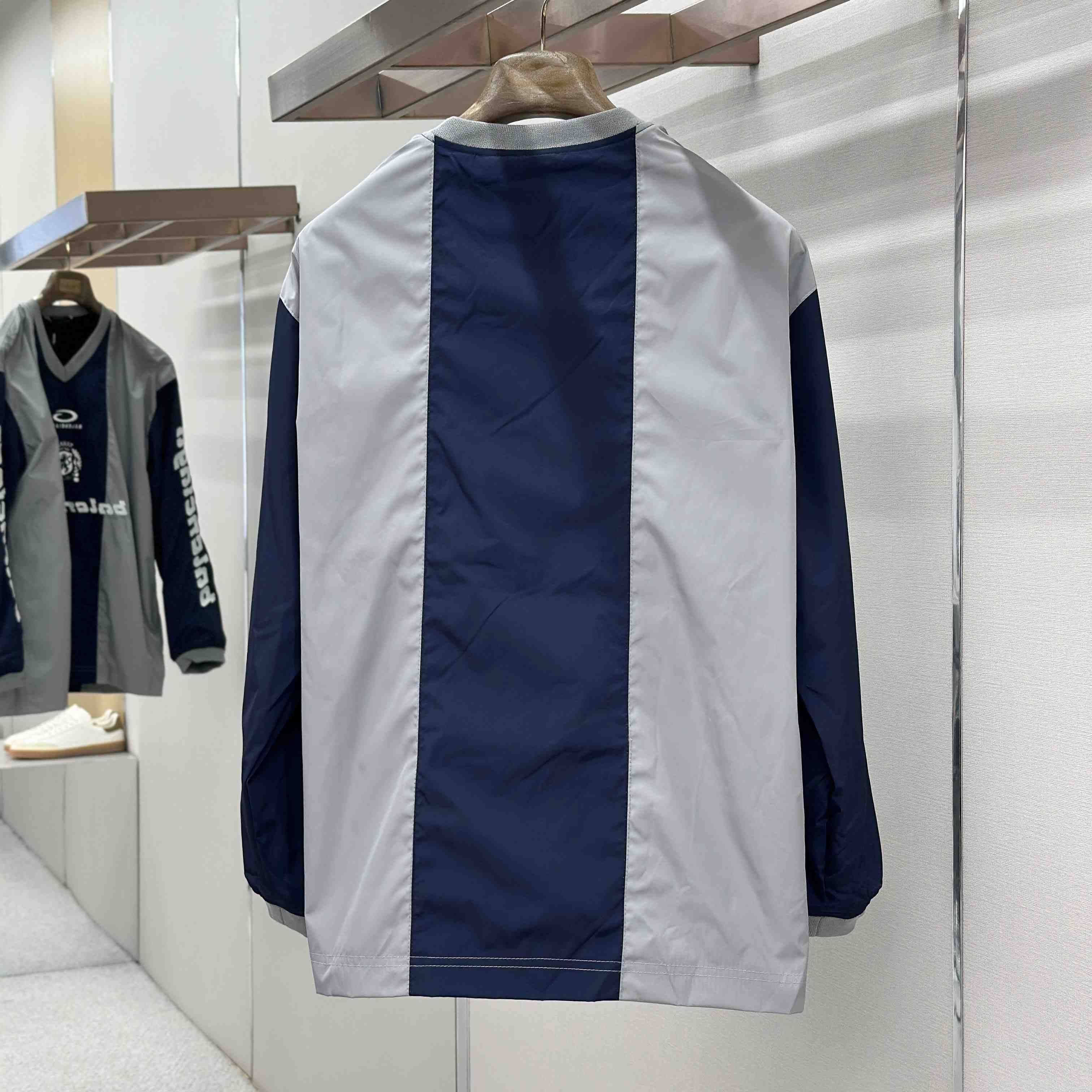 Balenciaga Outerwear Long Sleeve Top In Marine Blue - FashionPlug