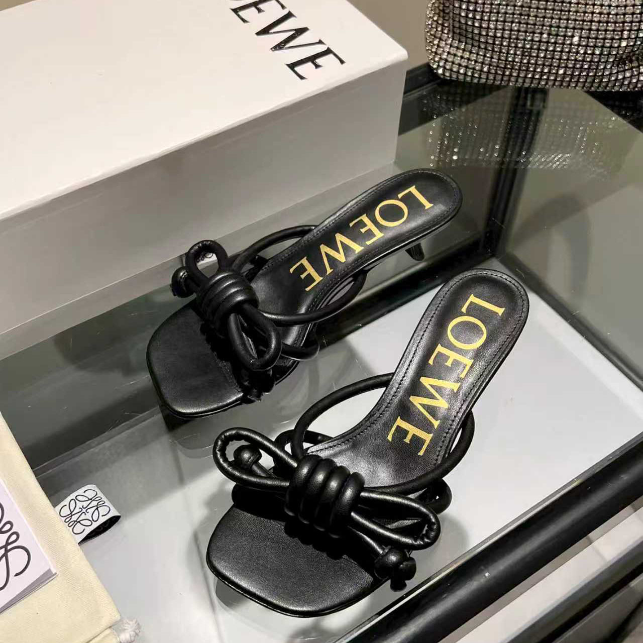 Loewe Flamenco Knot Sandal In Lambskin - FashionPlug
