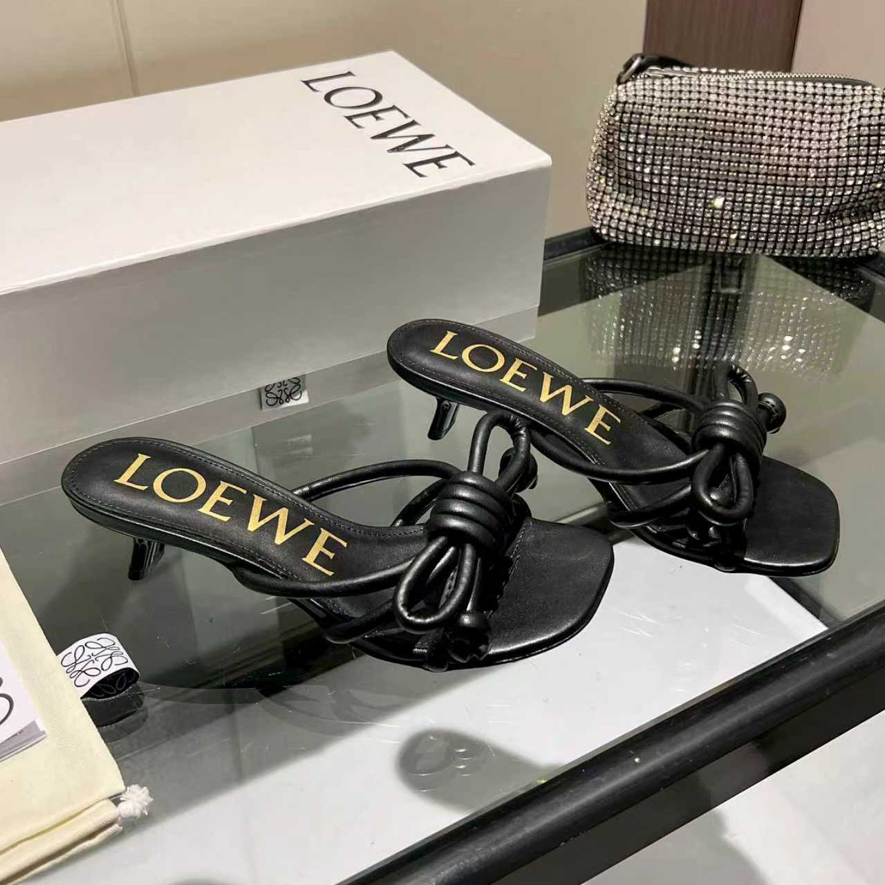 Loewe Flamenco Knot Sandal In Lambskin - FashionPlug