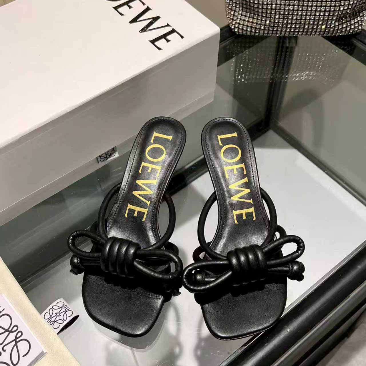 Loewe Flamenco Knot Sandal In Lambskin - FashionPlug