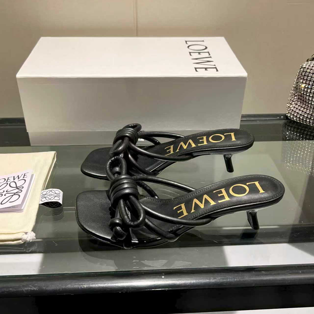 Loewe Flamenco Knot Sandal In Lambskin - FashionPlug