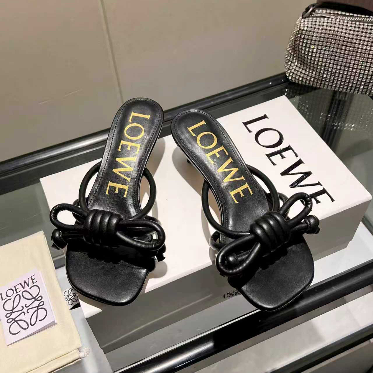 Loewe Flamenco Knot Sandal In Lambskin - FashionPlug