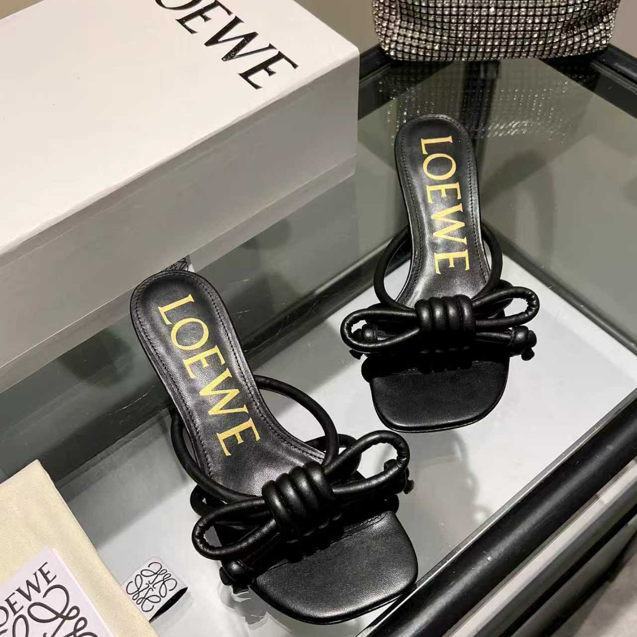 Loewe Flamenco Knot Sandal In Lambskin - FashionPlug