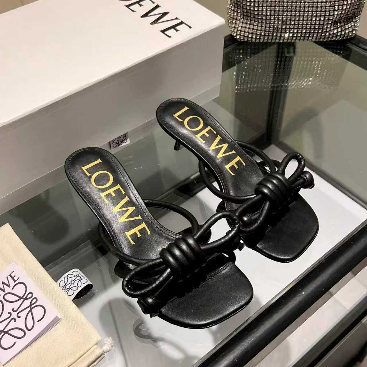 Loewe Flamenco Knot Sandal In Lambskin - FashionPlug