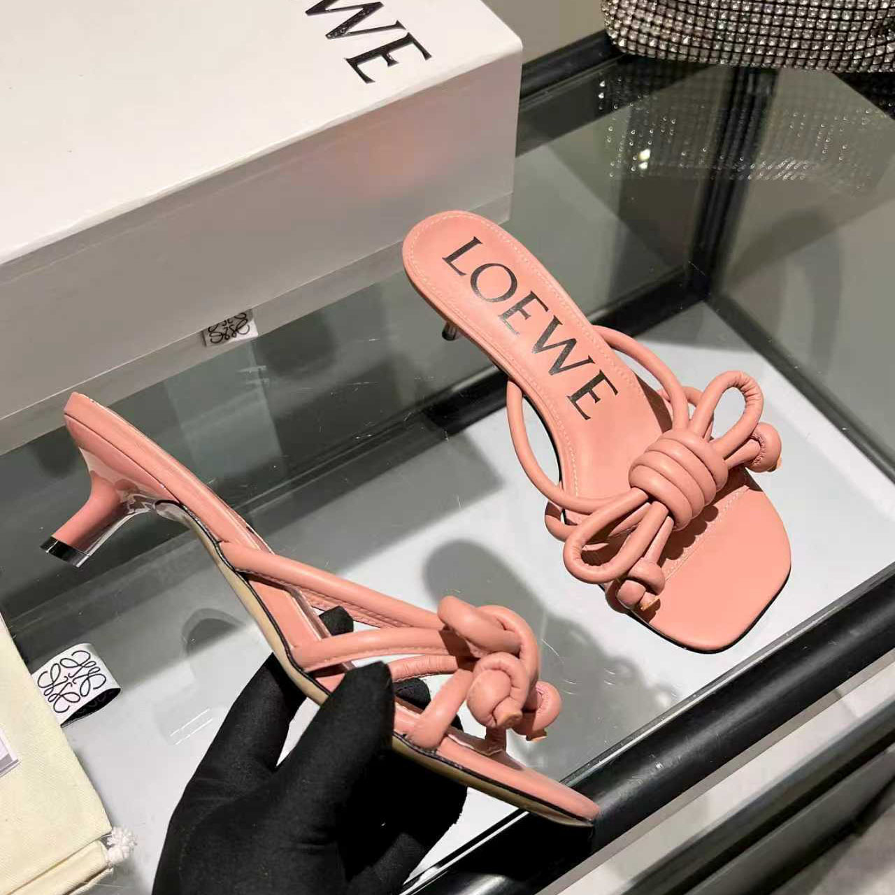 Loewe Flamenco Knot Sandal In Lambskin - FashionPlug